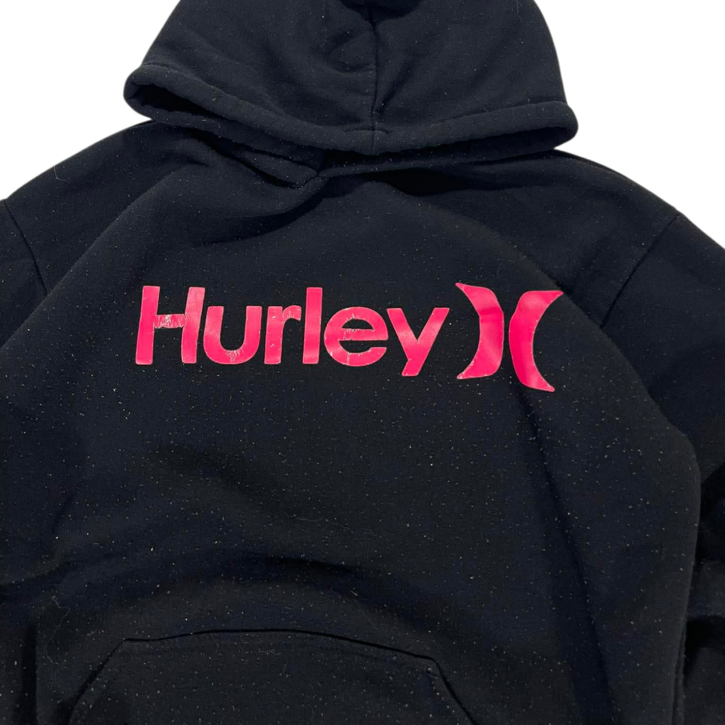 VINTAGE HURLEY BLACK & PINK HOODIE (M)