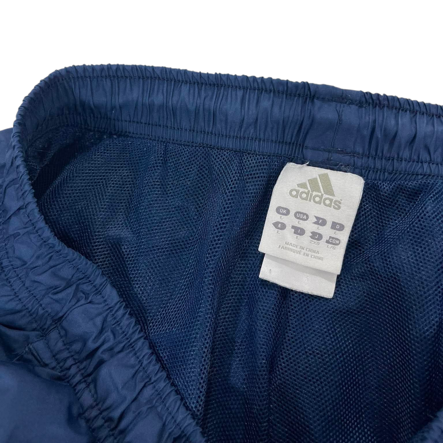 VINTAGE ADIDAS NAVY TRACK PANTS (L)