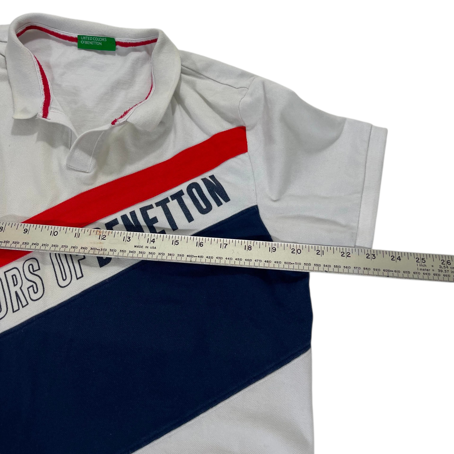 UNITED COLORS OF BENETTON WHITE POLO (S-M)