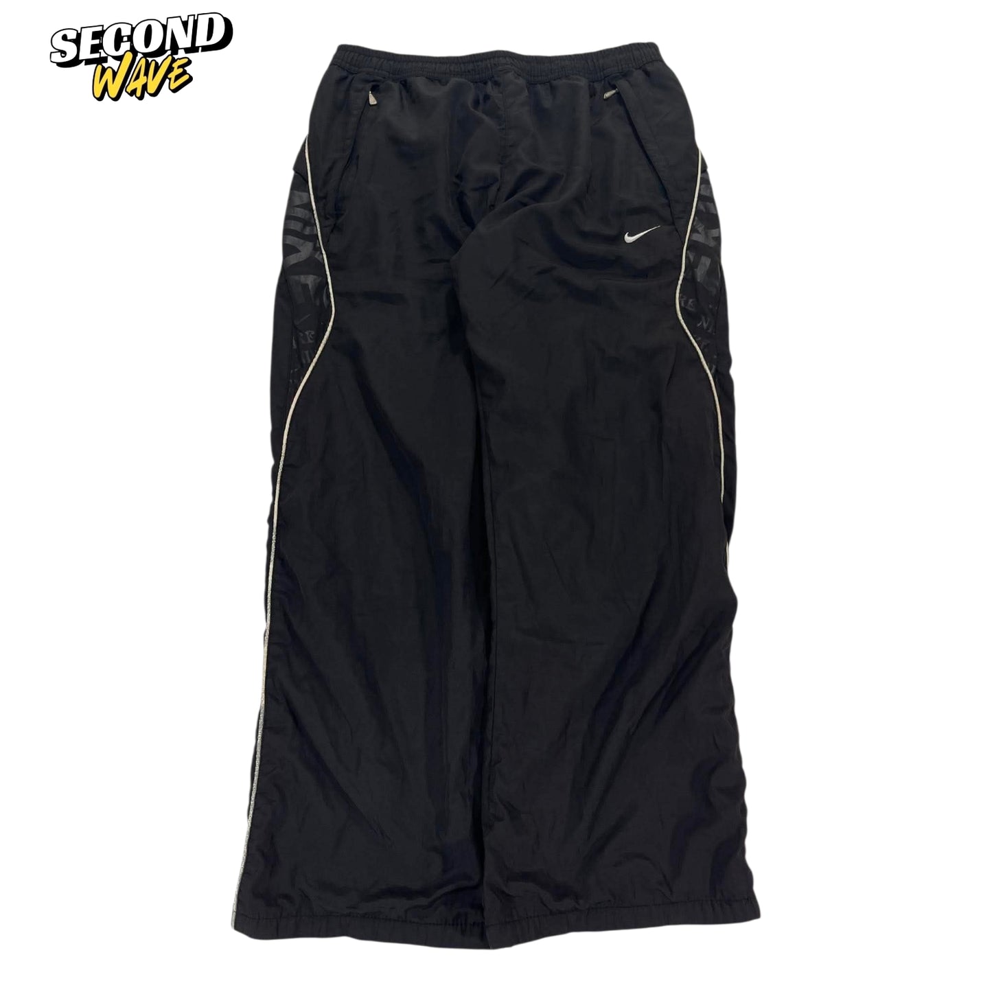 VINTAGE NIKE BLACK TRACK PANTS (L)
