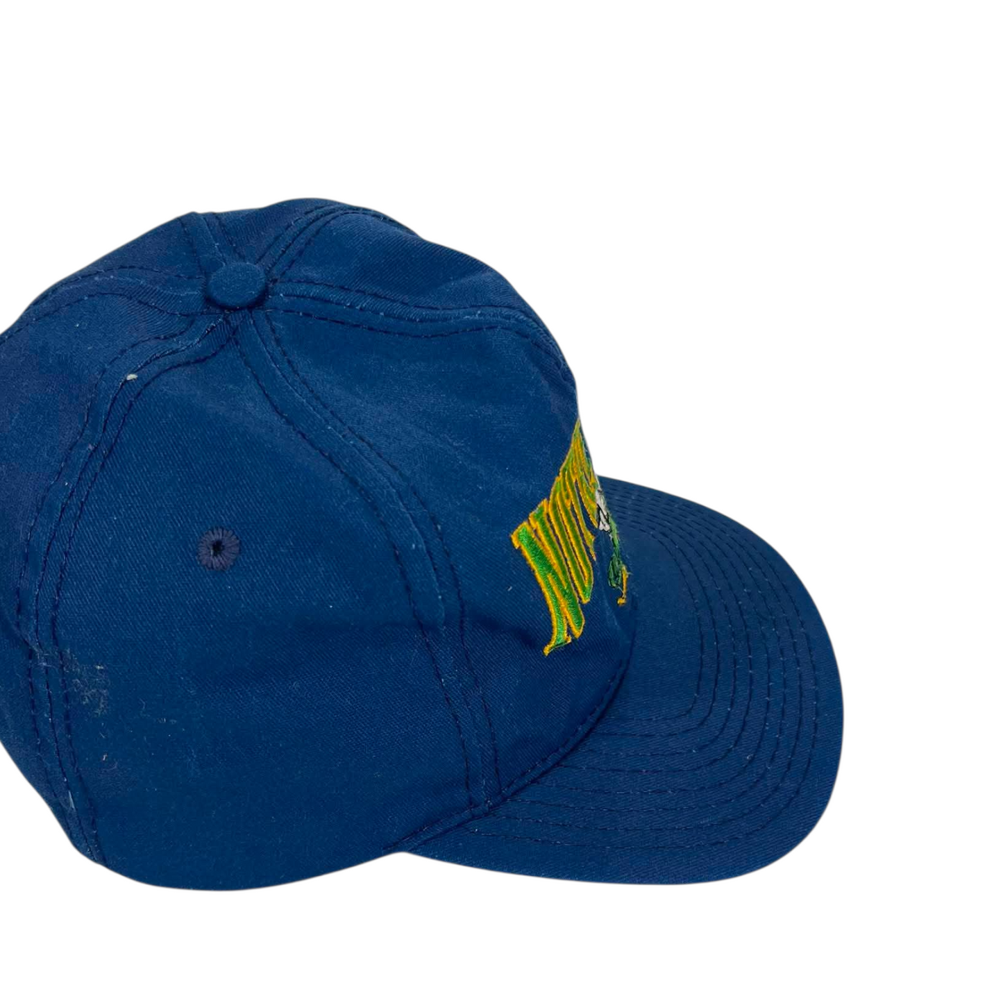 VINTAGE NOTRE DAME FIGHTING IRISH BLUE SNAPBACK HAT (OSFA)
