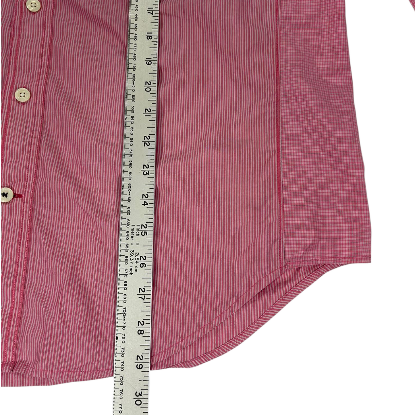 VINTAGE NAUTICA RED STRIPED BUTTON UP SHIRT (L)