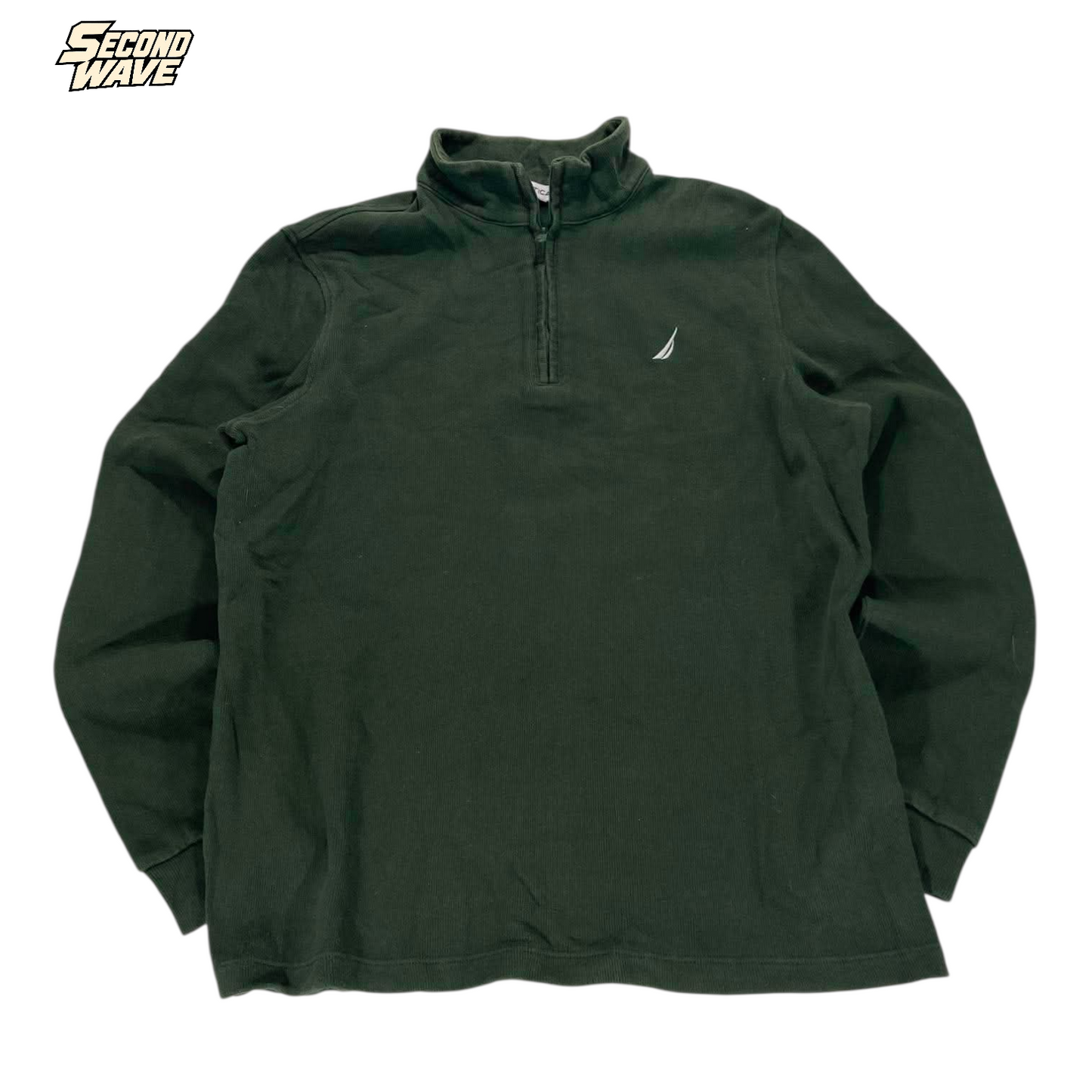 NAUTICA GREEN QUARTER ZIP (BEST FIT M)