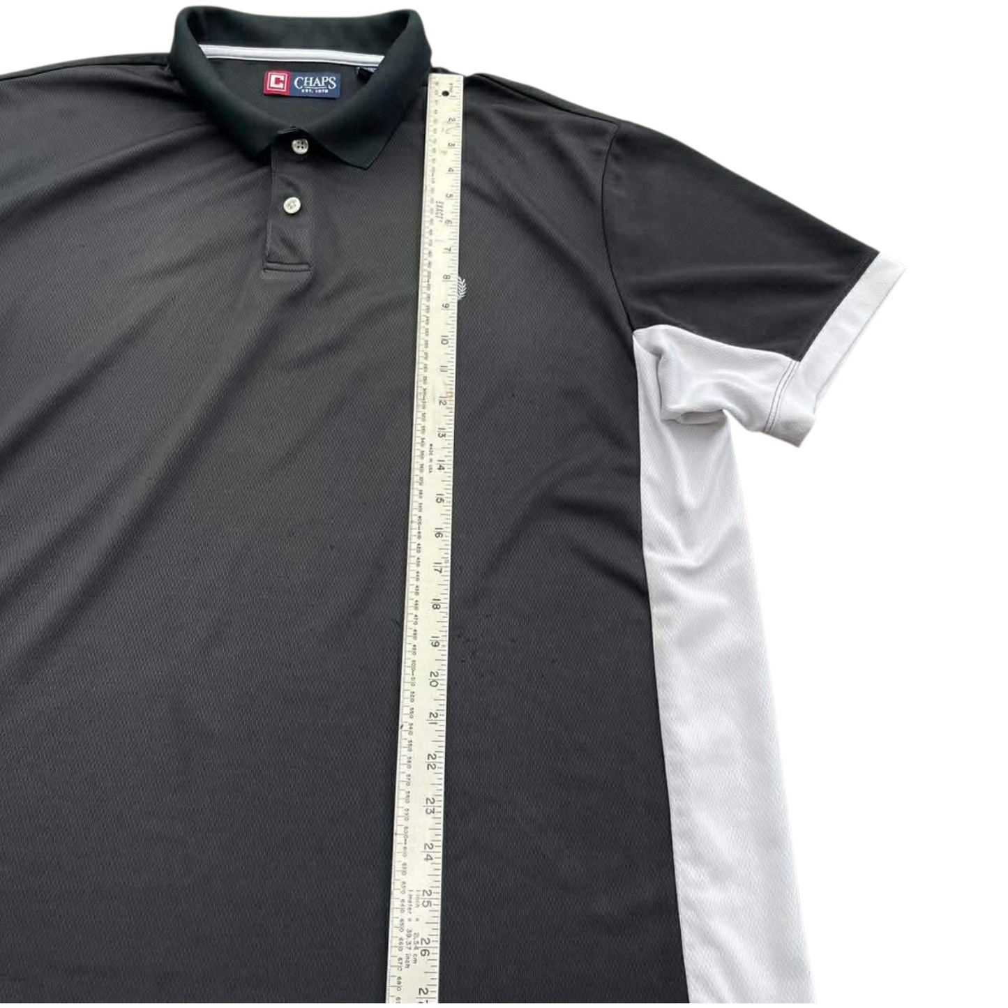 CHAPS BLACK & GREY POLO SHIRT (XXL)