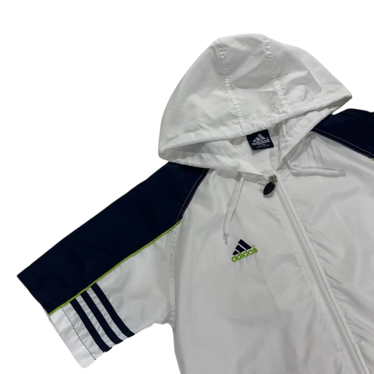 VINTAGE ADIDAS WINDBREAKER WITH HOOD AND ZIPPER (M)