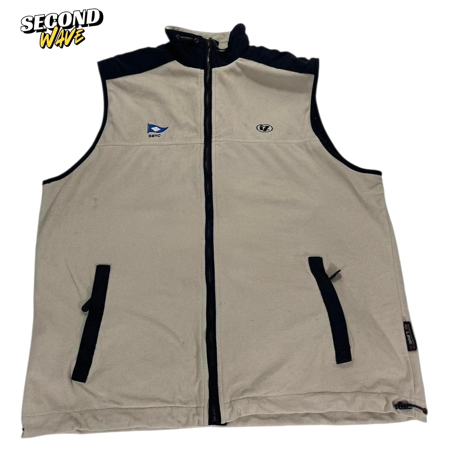 VINTAGE LINE7 CREAM AND BLACK VEST (L-XL)