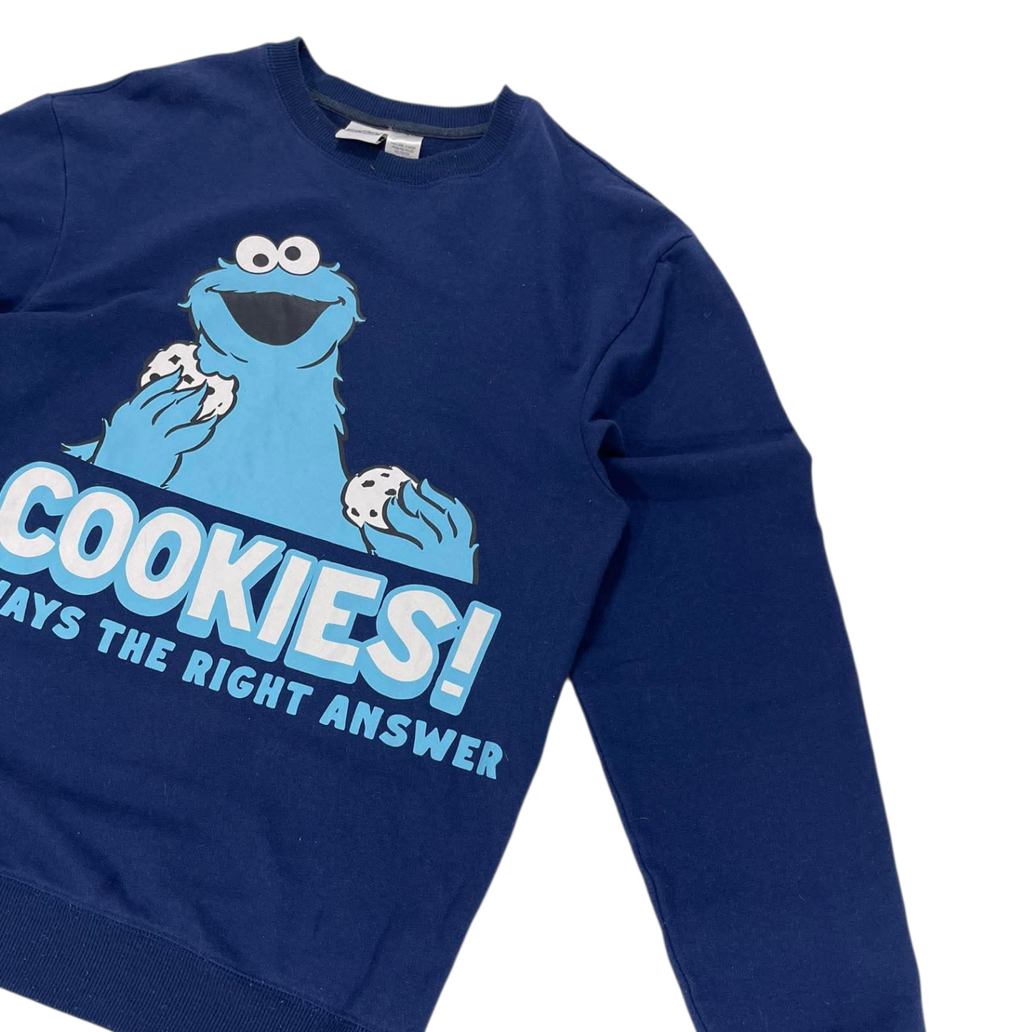 SESAME STREET COOKIE MONSTER BLUE CREWNECK SWEATSHIRT (M)