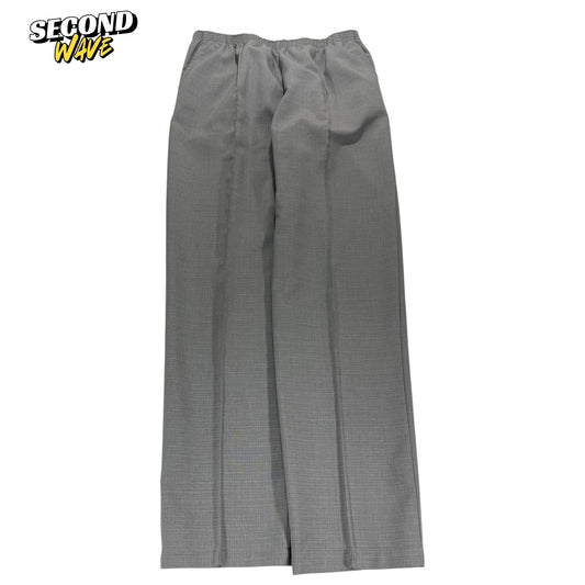 VINTAGE BREAKAWAY BLACK PEPPER GREY WIDE LEG TROUSERS (L)