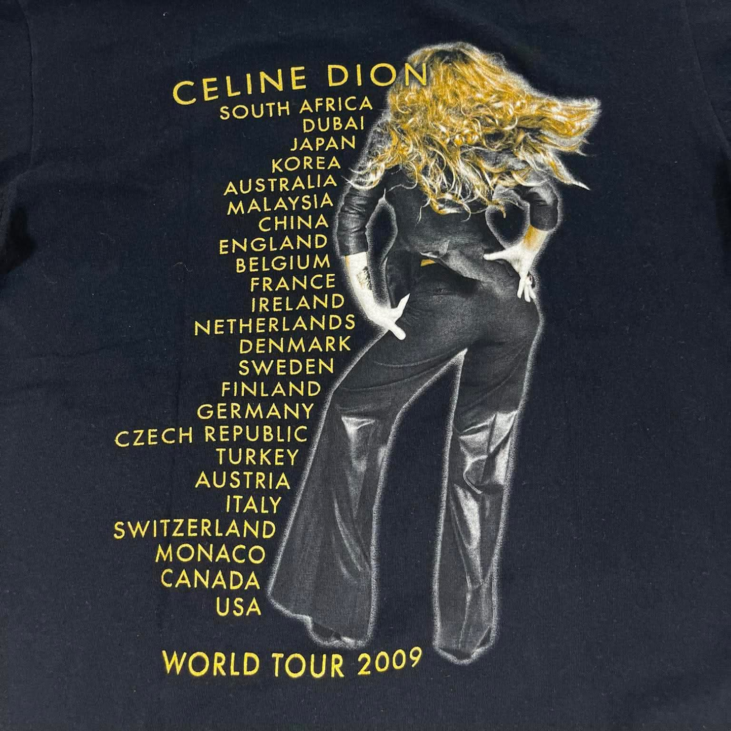 CELINE DION BLACK TOUR TEE (M)