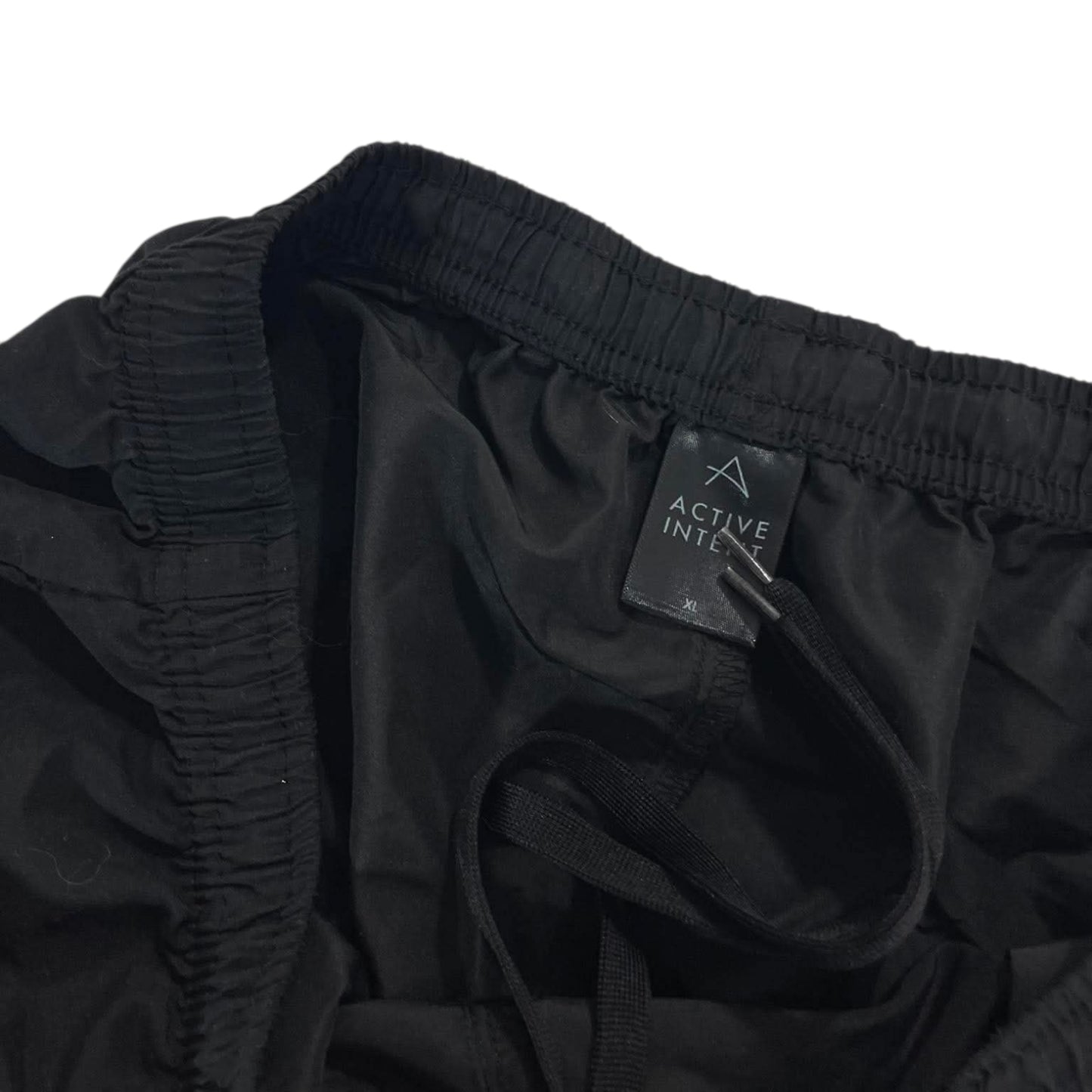 ACTIVE BLACK BAGGY WIDE LEG TROUSERS (XL)
