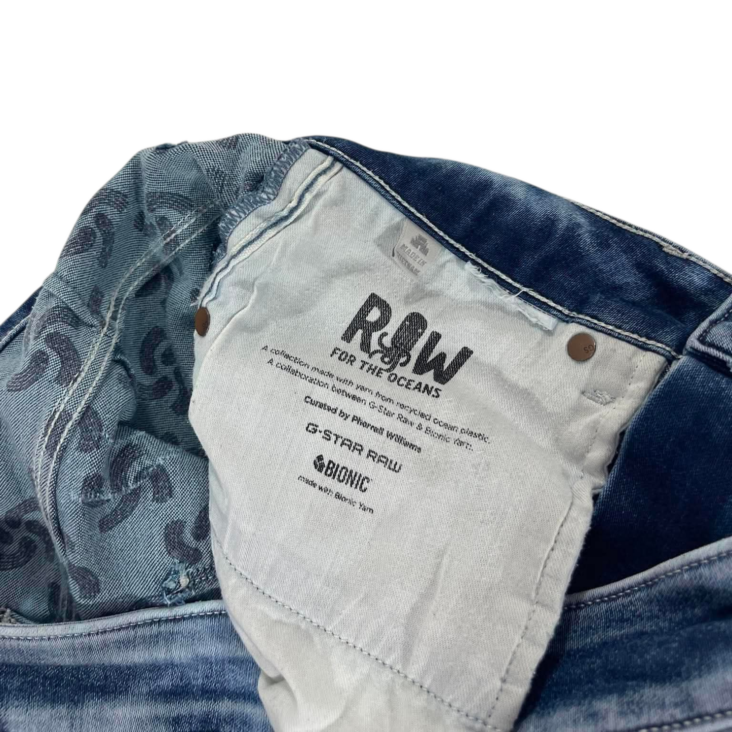 G-STAR RAW BLUE ACID WASH JEANS (30)