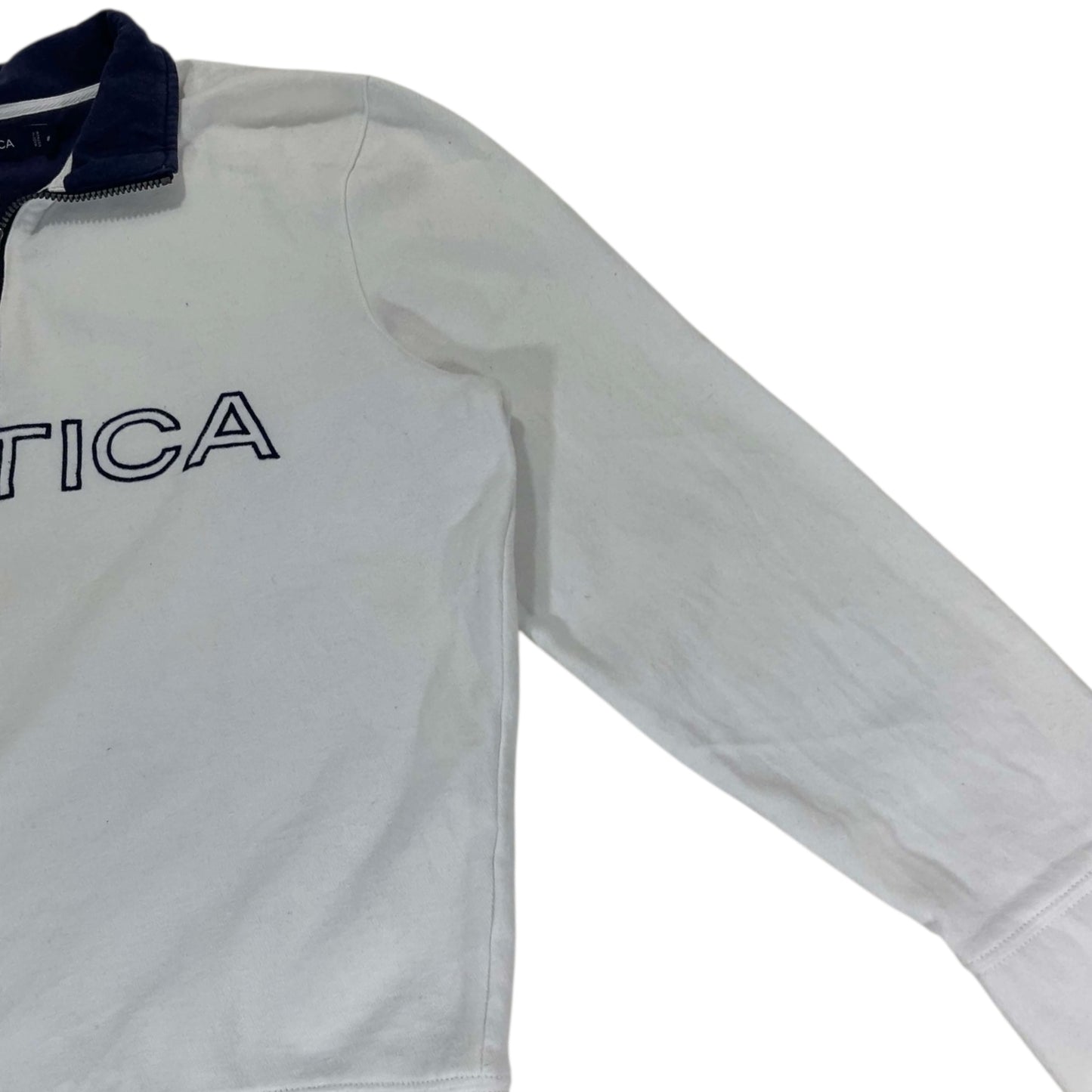 VINTAGE NAUTICA WHITE QUARTER ZIP (M)