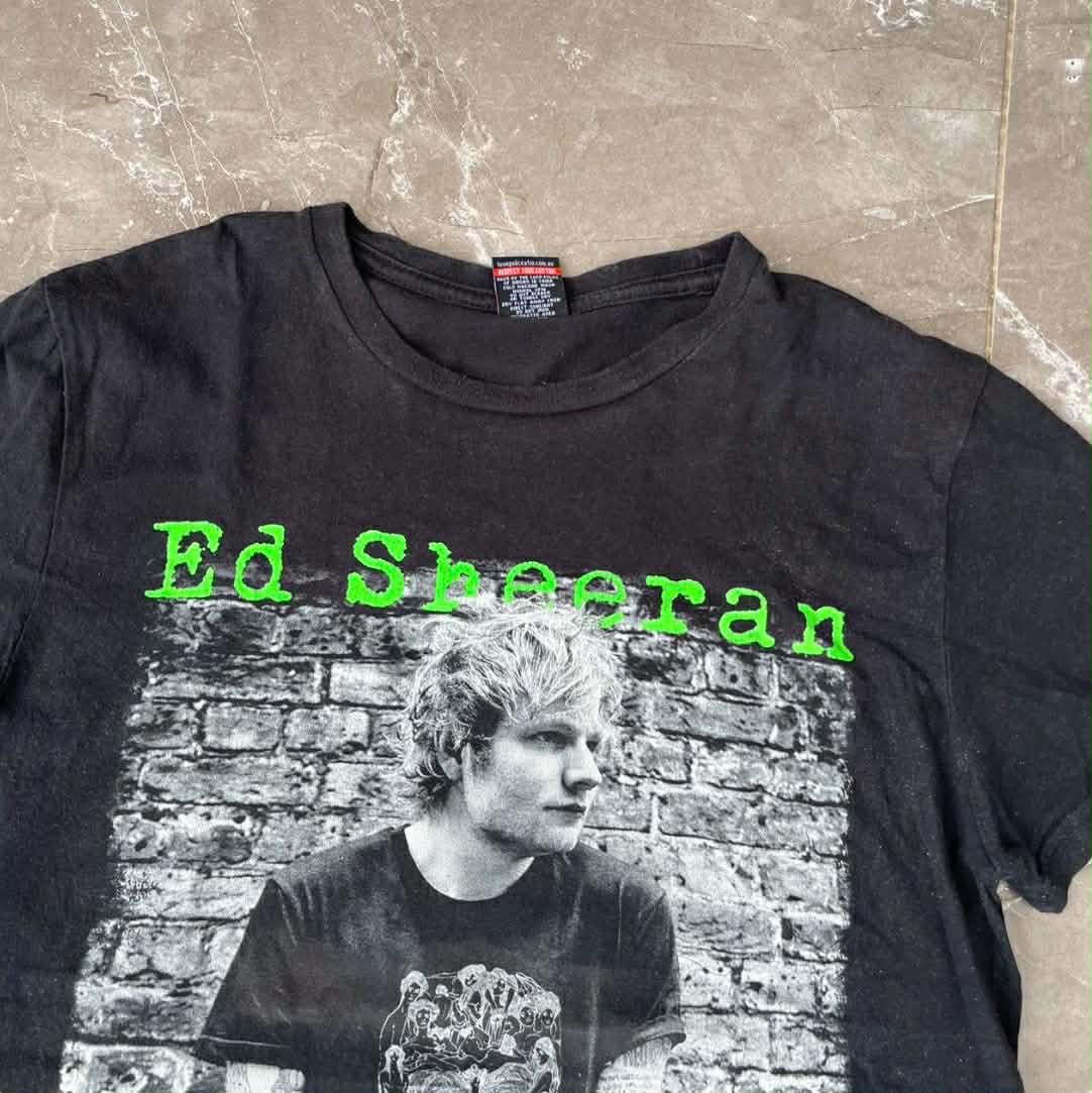 ED SHEERAN BLACK COTTON T-SHIRT (M)
