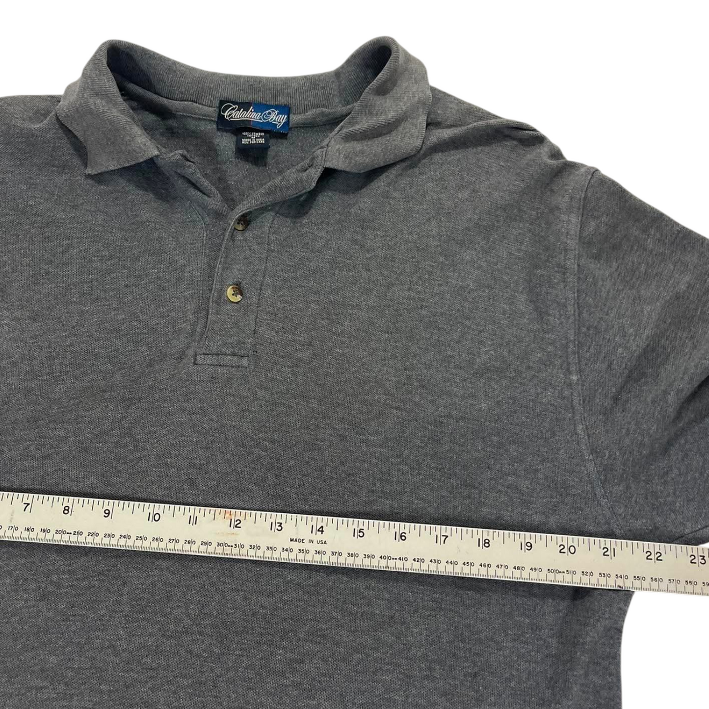 VINTAGE CATALINA BAY LONG SLEEVE POLO SHIRT (M-L)