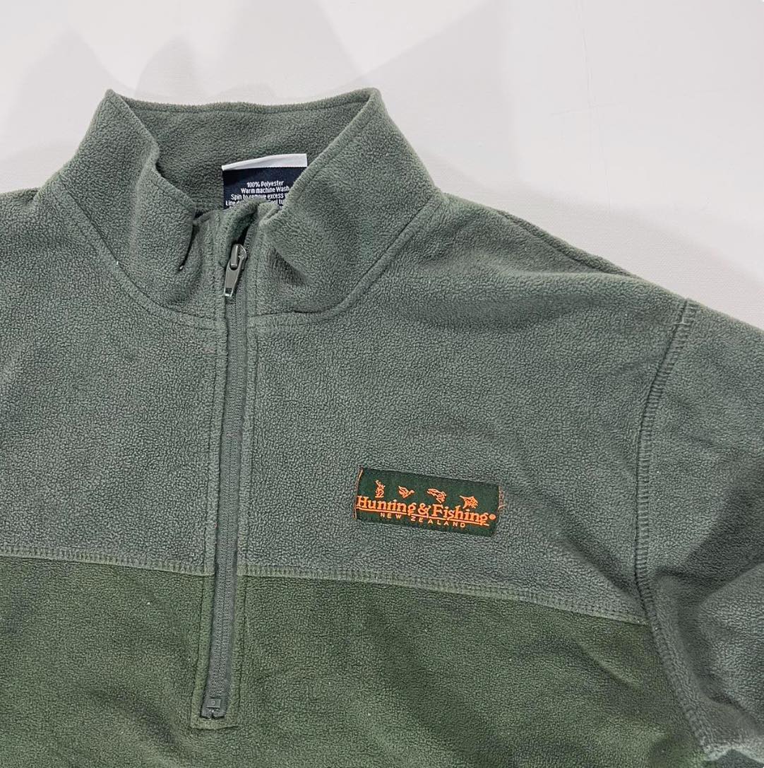 HUNTING & FISHING GREEN QUARTER ZIP FLEECE (M)