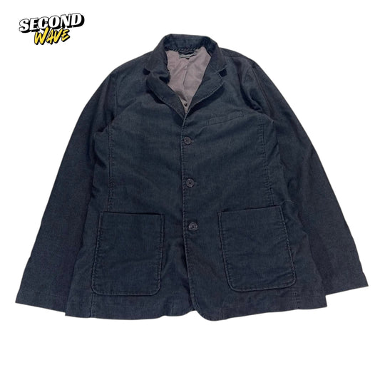 VINTAGE SOUTHCAPE BLACK CORDUROYBLAZER (XL)