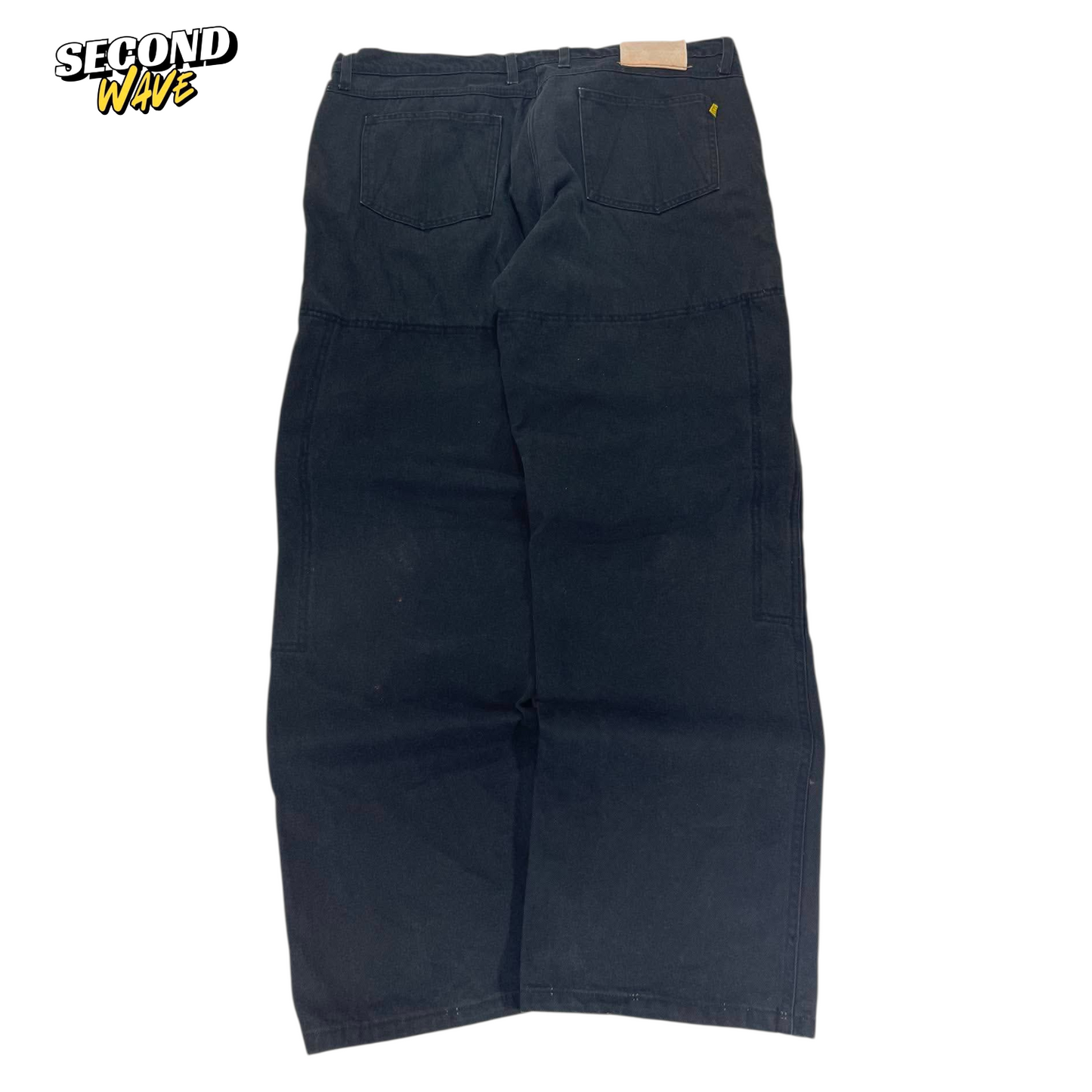 VINTAGE DRAGGIN BAGGY BLACK DENIM JEANS WITH A RELAXED FIT (40)