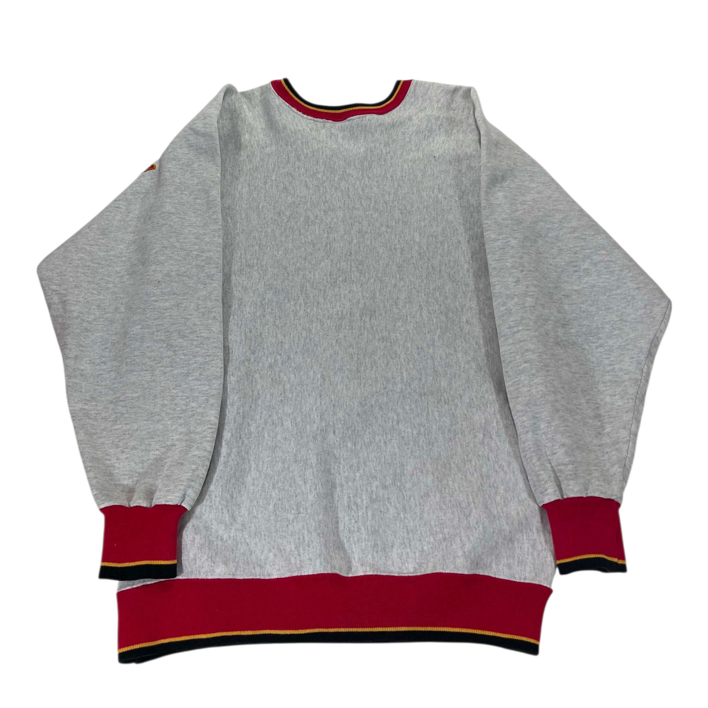 VINTAGE EMBROIDERED SPELLOUT NFL KANSAS CITY CHIEFS GRAY CREWNECK (XL)