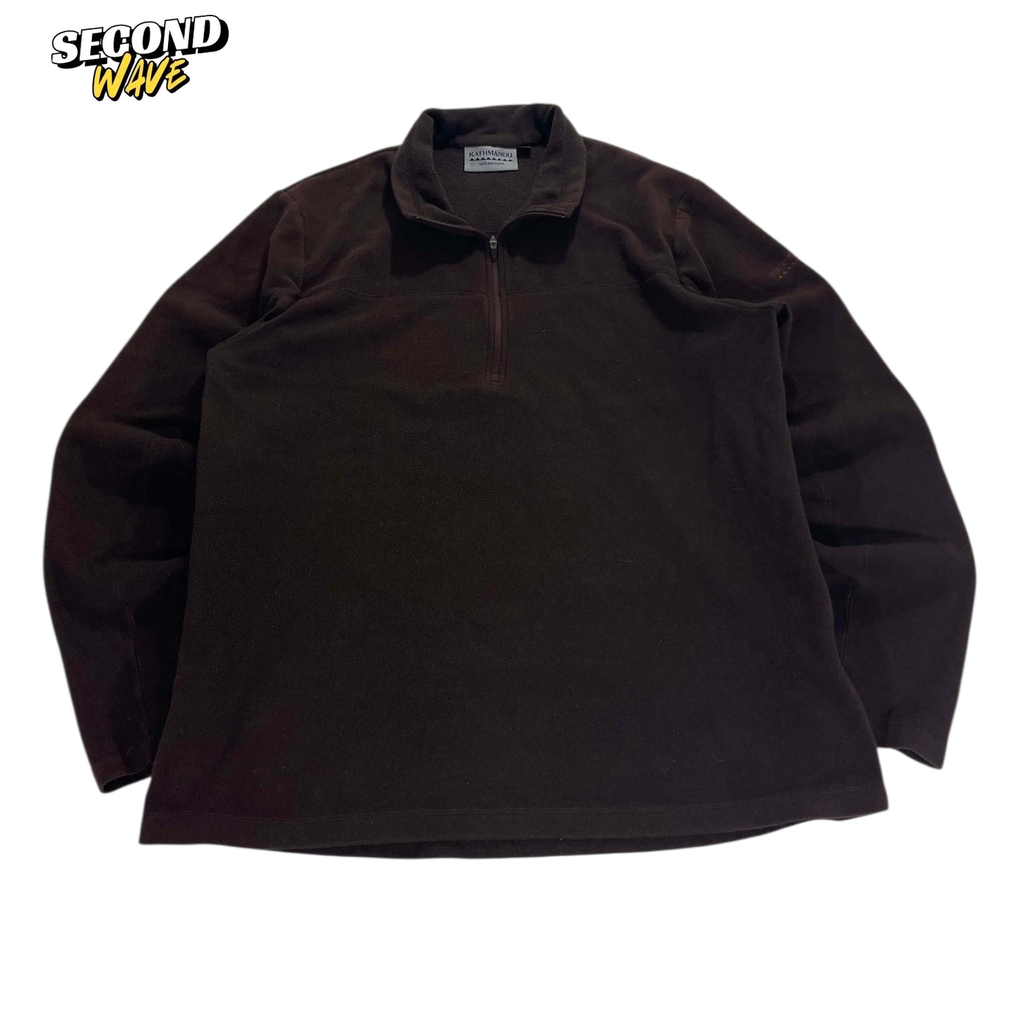 KATHMANDU BROWN POLYESTER FLEECE QUARTER ZIP (L)