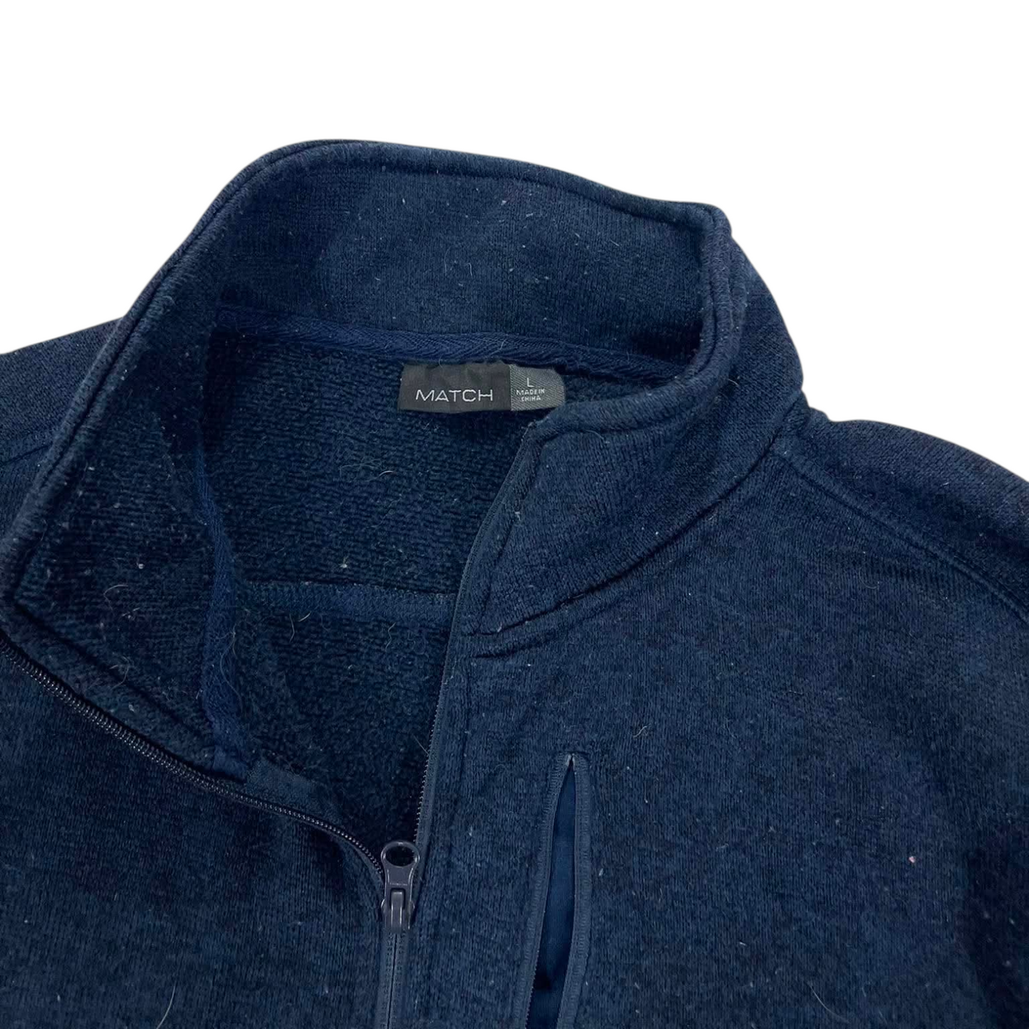 VINTAGE MATCH QUARTER ZIP FLEECE SWEATSHIRT (L)