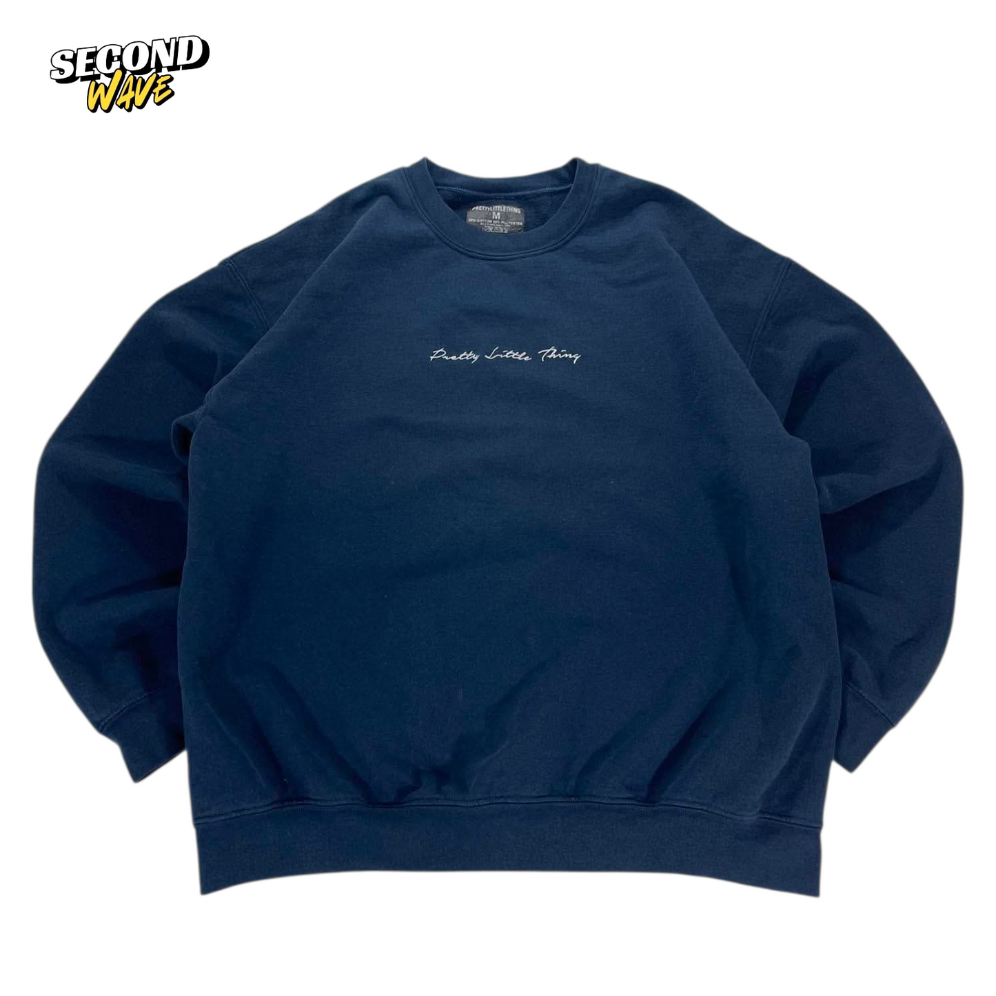 NAVY BLUE CREWNECK SWEATSHIRT WITH EMBROIDERY (M)