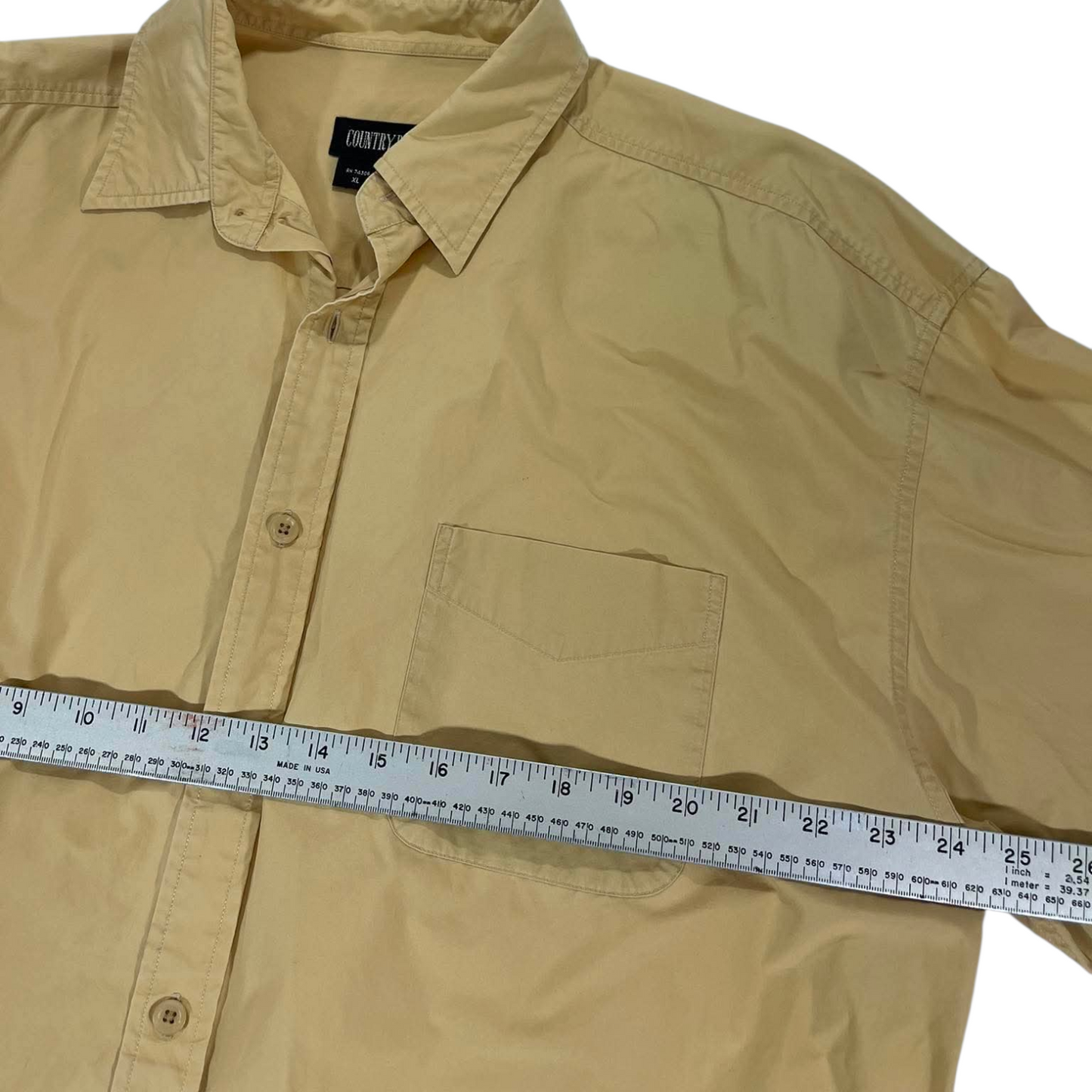 COUNTRY ROAD YELLOW BUTTON UP SHIRT (XL)