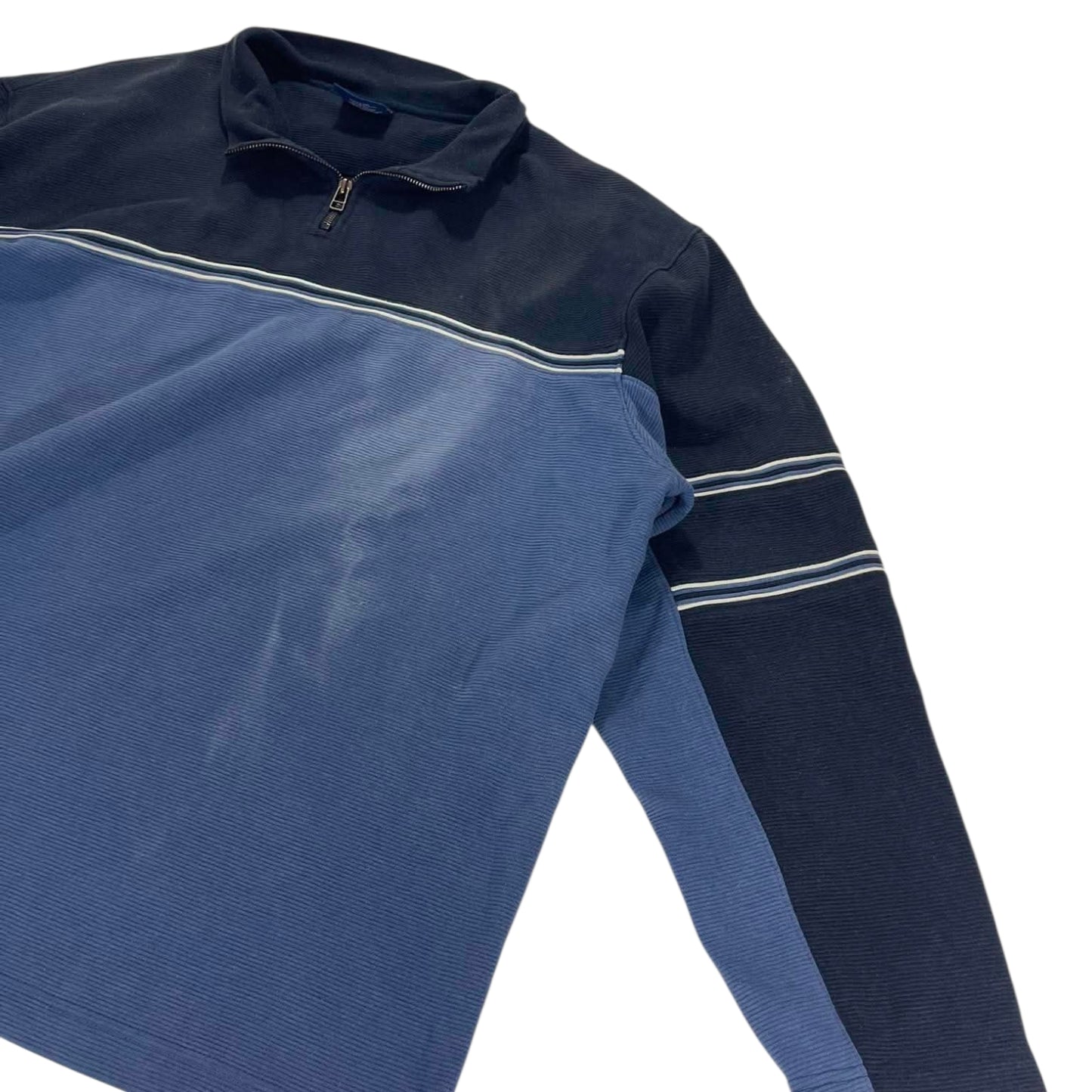 VINTAGE NAVY BLUE QUARTER ZIP SWEATSHIRT (L-XL)