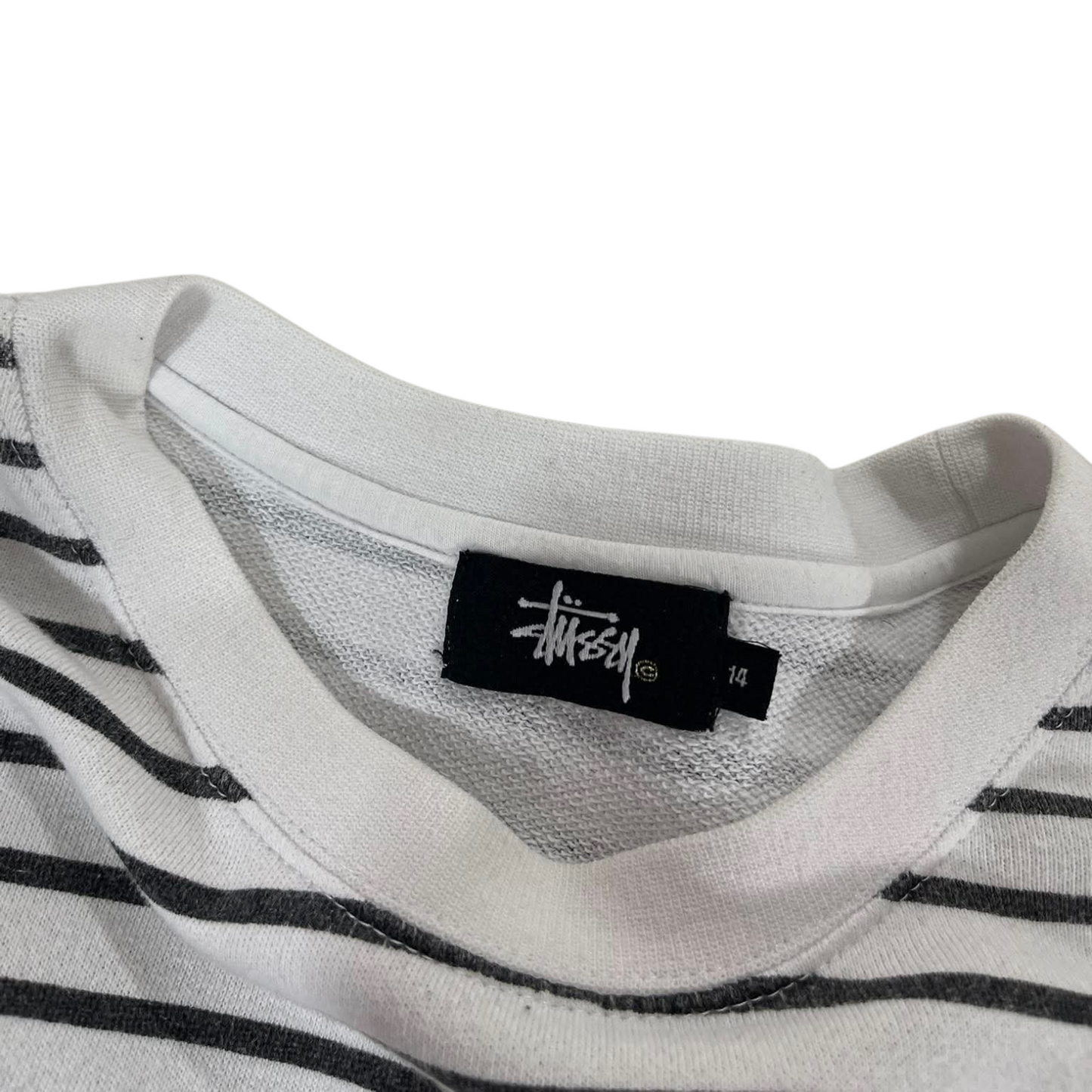 STUSSY PARIS WHITE AND BLACK STRIPED SWEATSHIRT (14)