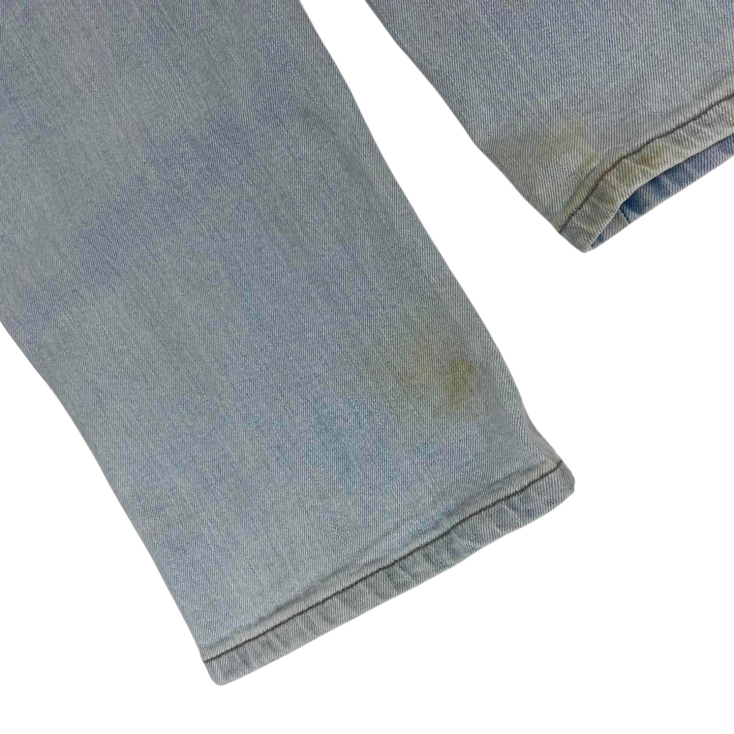 VINTAGE TRASHED WRANGLER BLUE DENIM JEANS (38)