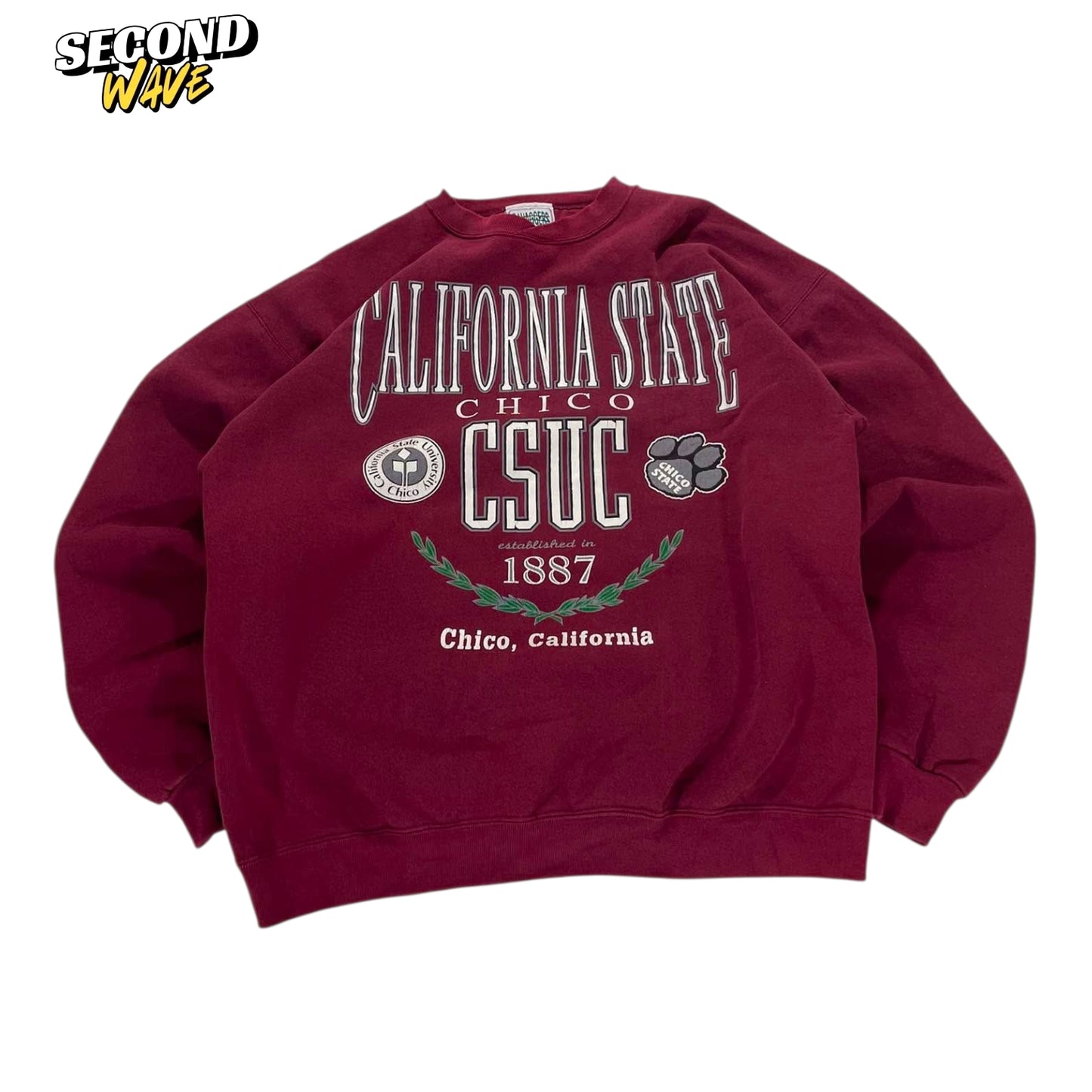 VINTAGE CALIFORNIA STATE UNIVERSITY BURGUNDY CREWNECK (L)