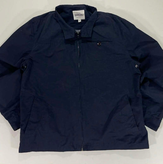 VINTAGE BARKERS NAVY LIGHTWEIGHT JACKET WITH PLAID LINING (L)