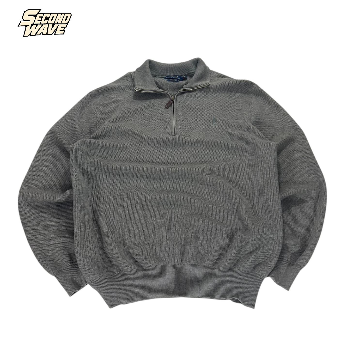 POLO RALPH LAUREN GRAY QUARTER ZIP (M - L)