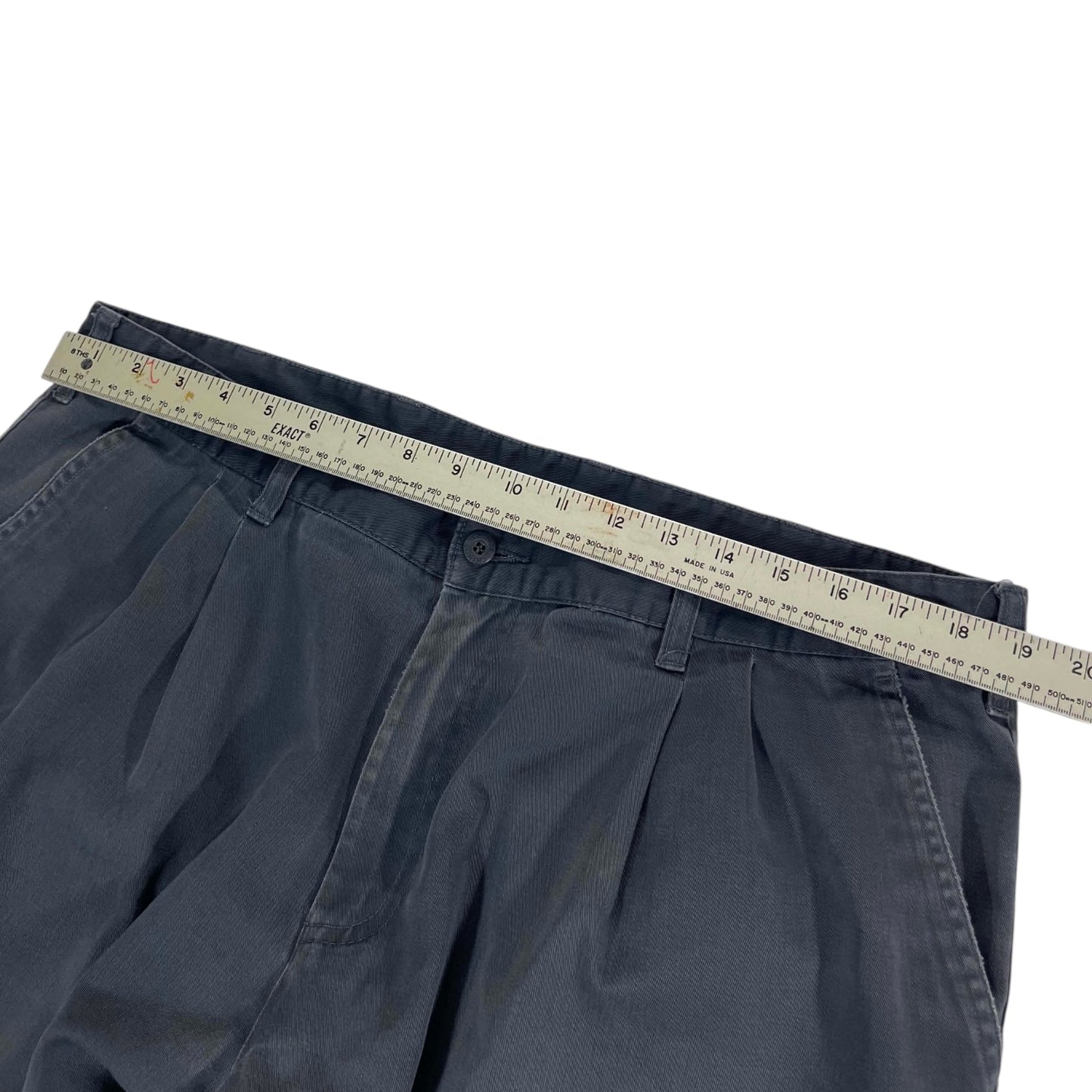 VINTAGE FADED GREY BAGGY WIDE LEG TROUSERS (38)
