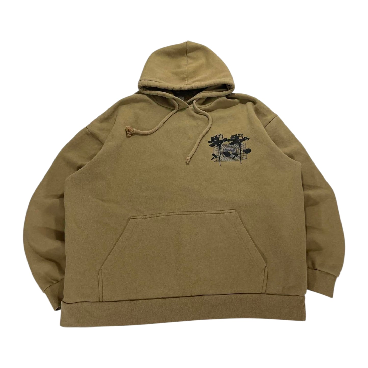 BROTHERS DESIGN TAN & BLACK GRAPHIC HOODIE (L)