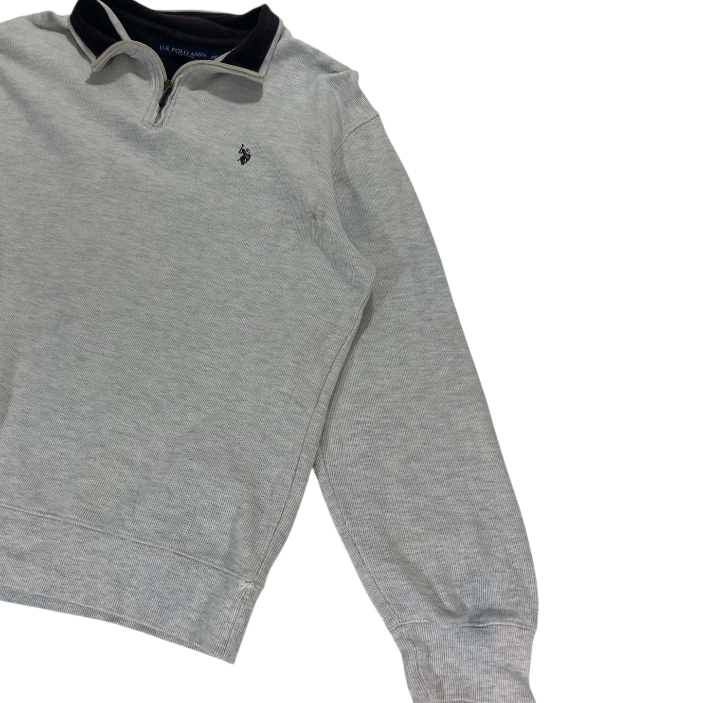 VINTAGE GRAY US POLO RALPH LAUREN QUARTER ZIP (XXL)
