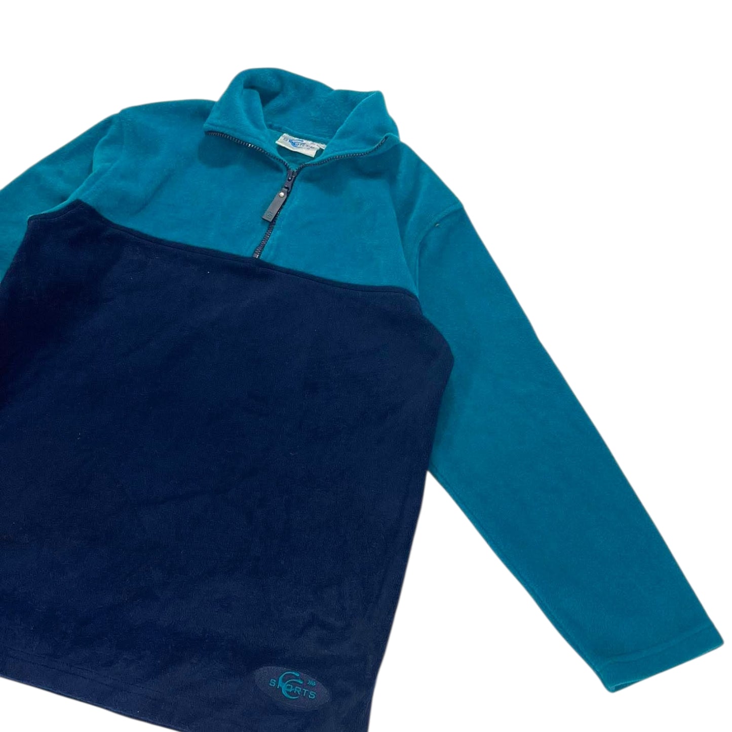 90S SOORTS BLUE QUARTER ZIP FLEECE (M)