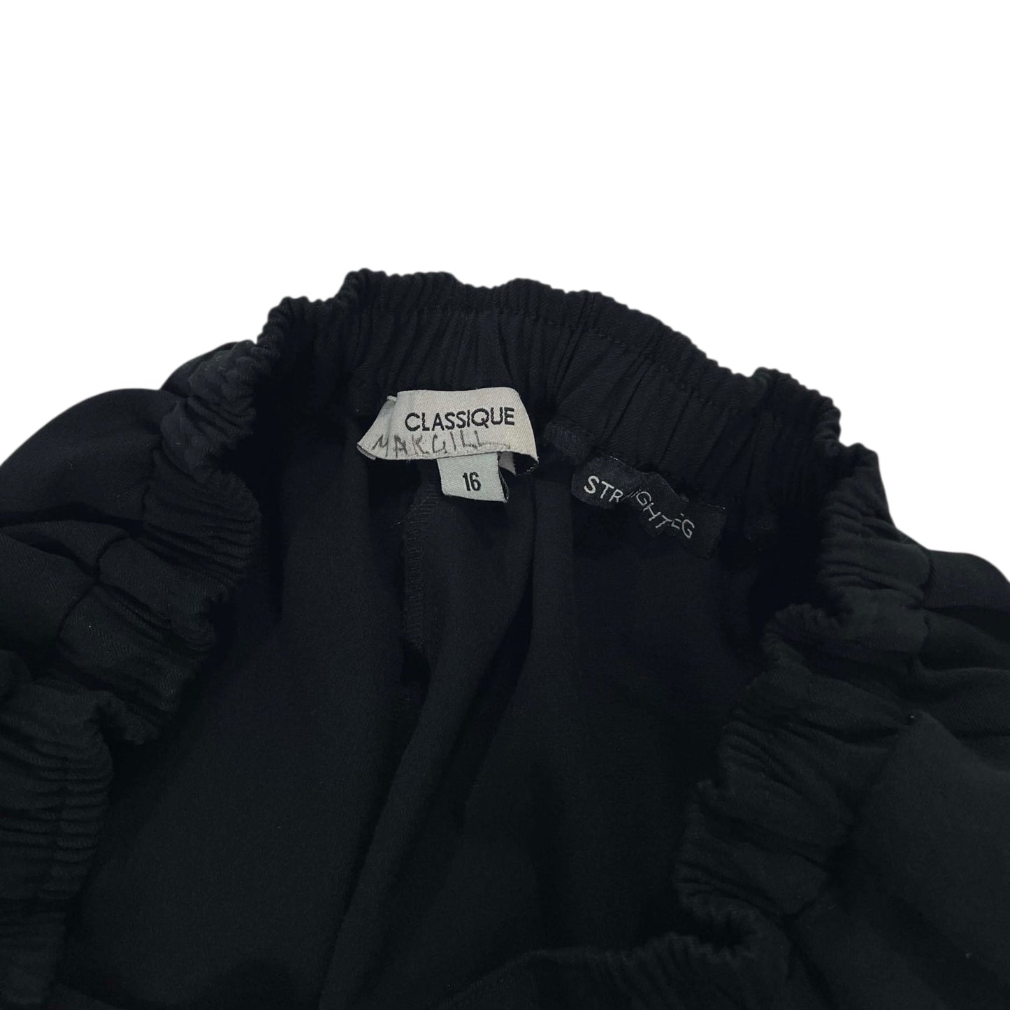 CLASSIQUE BLACK WIDE LEG TROUSERS (UK16)