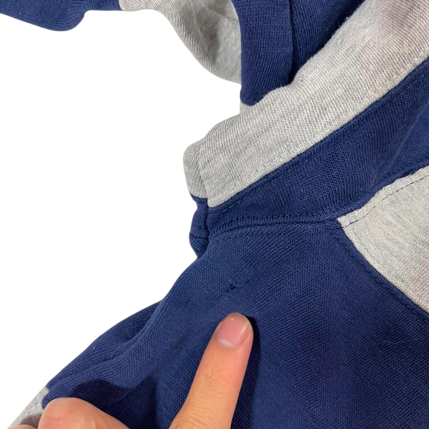 WOMENS ITEMS NAVY BLUE & GREY STRIPED QUARTER ZIP (M)