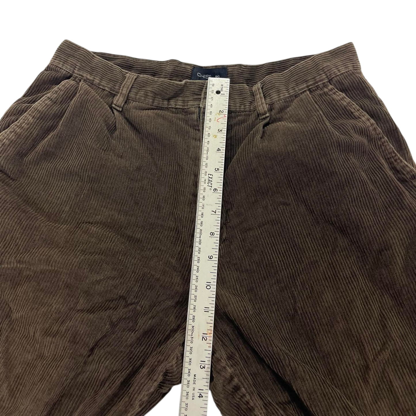 VINTAGE CHISEL BROWN CORDUROY TROUSERS WITH A RELAXED FIT (34)