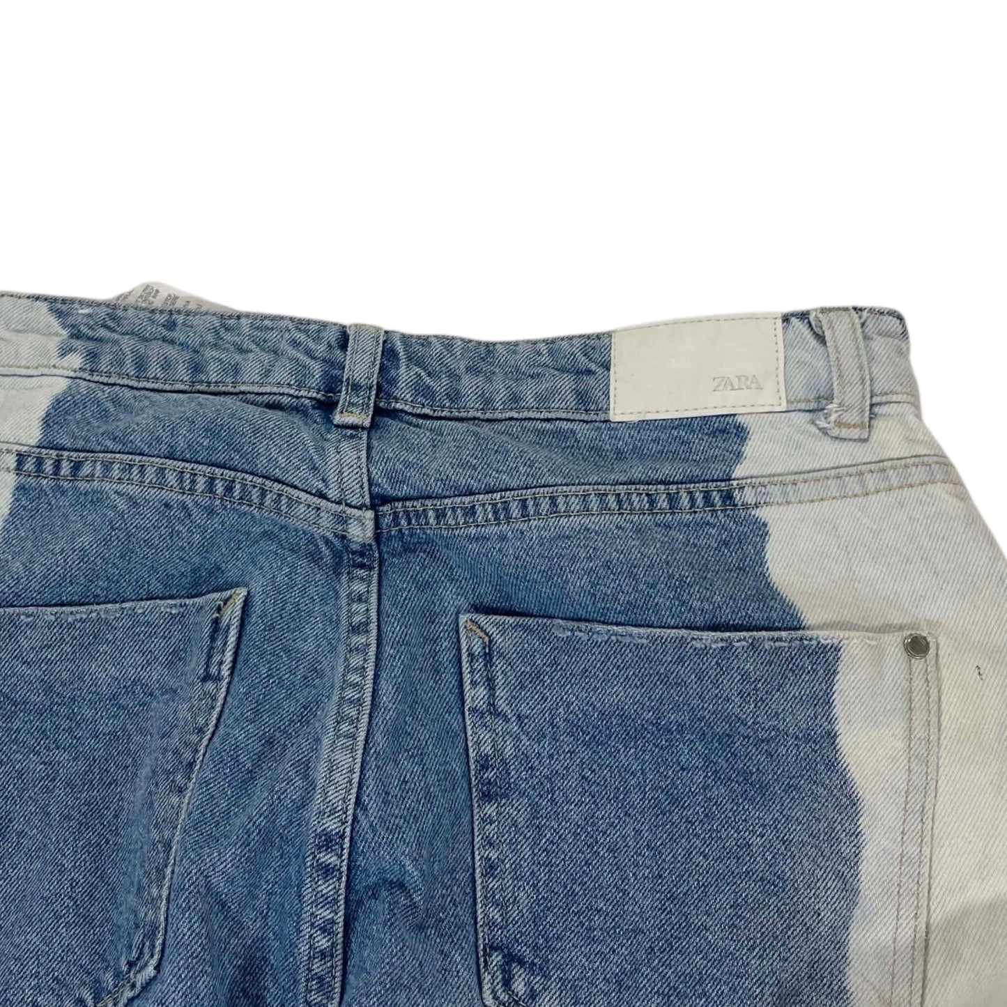 ZARA BLUE & WHITE TIE-DYE DENIM (UK 28)