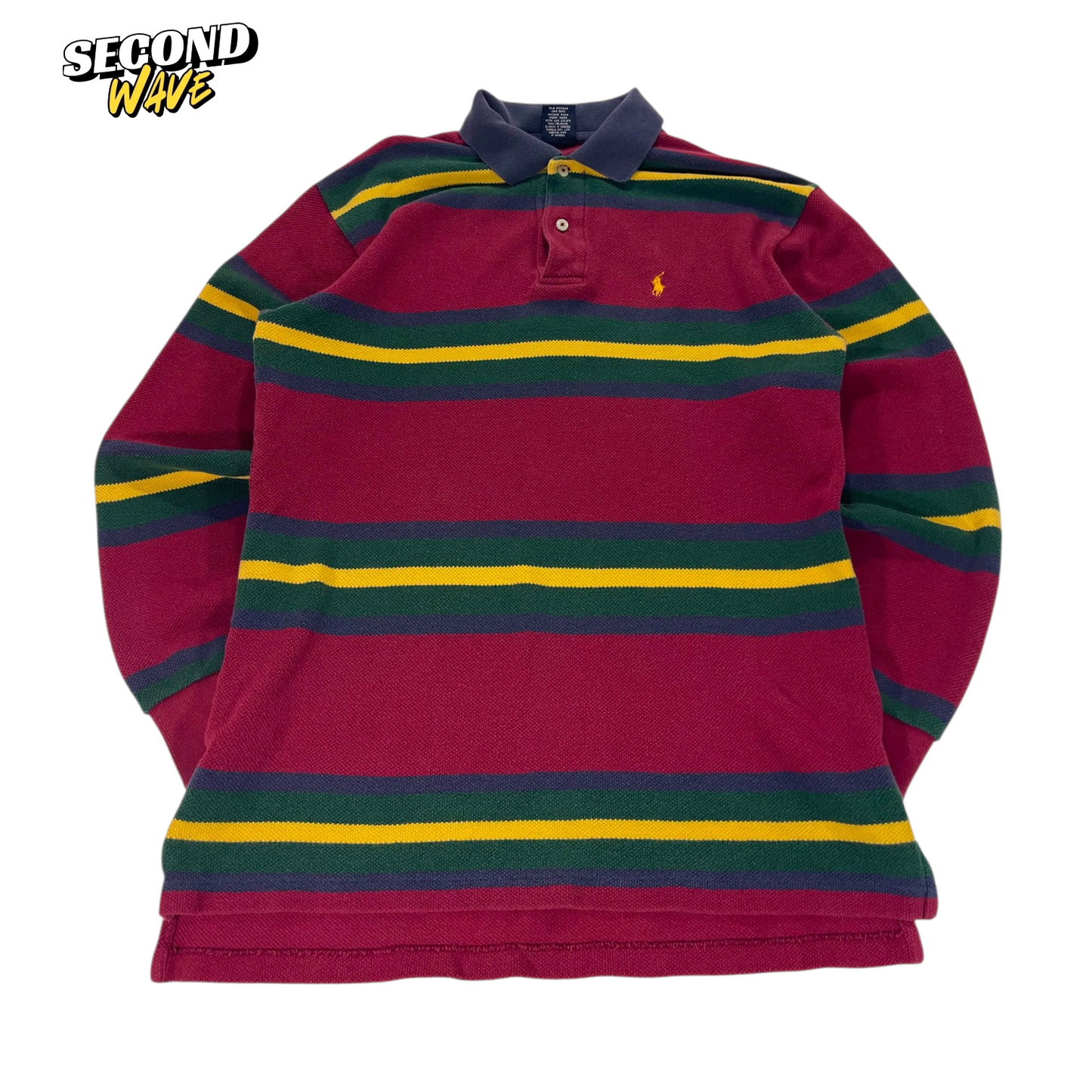 POLO RALPH LAUREN STRIPED COTTON POLO SHIRT (L)
