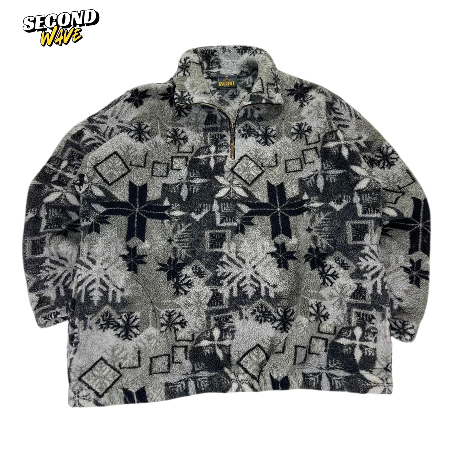 90S QUARTER ZIP FLEECE JACKET (L)