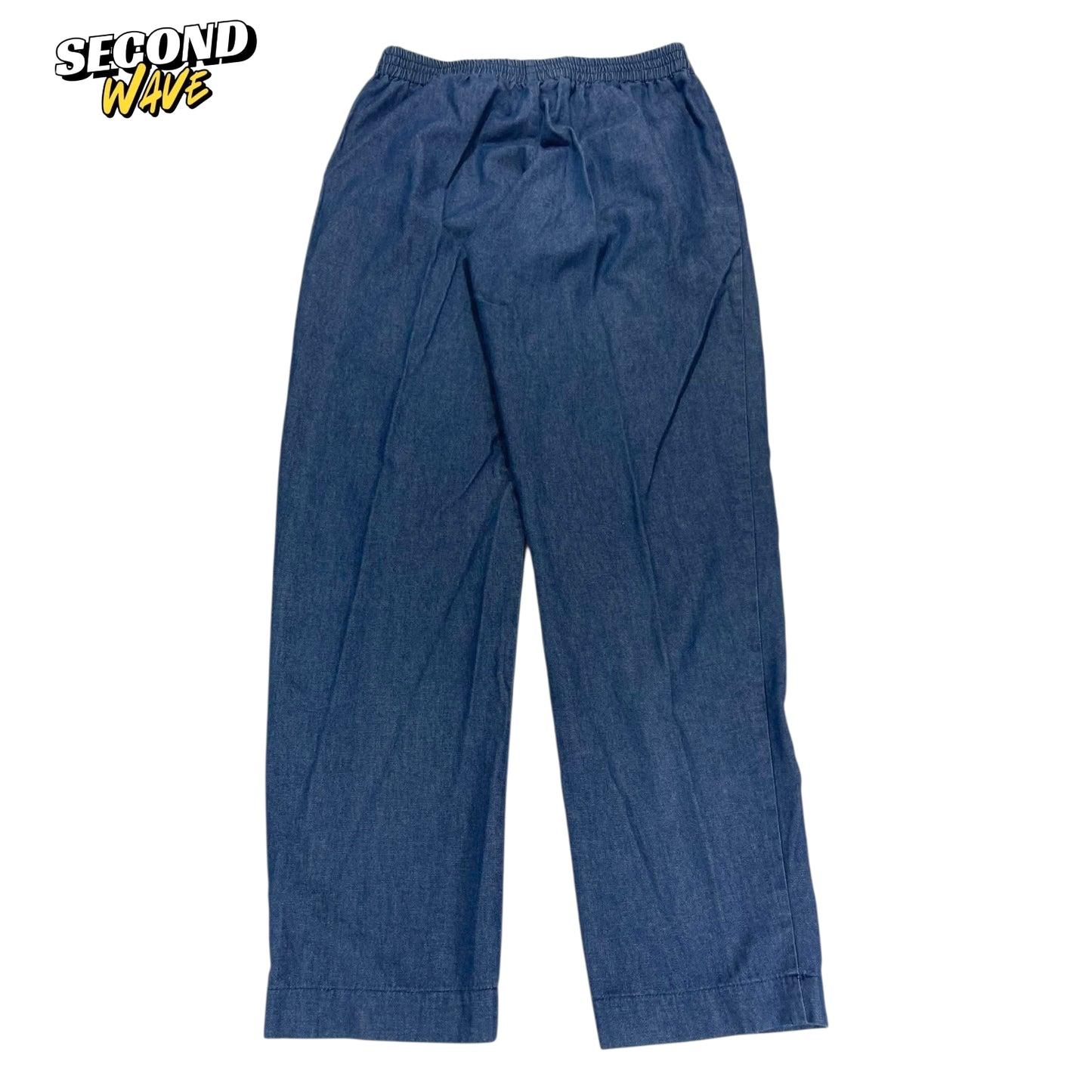 90S ANNIE LAM'S LIGHT BLUE LINEN PANTS (L)