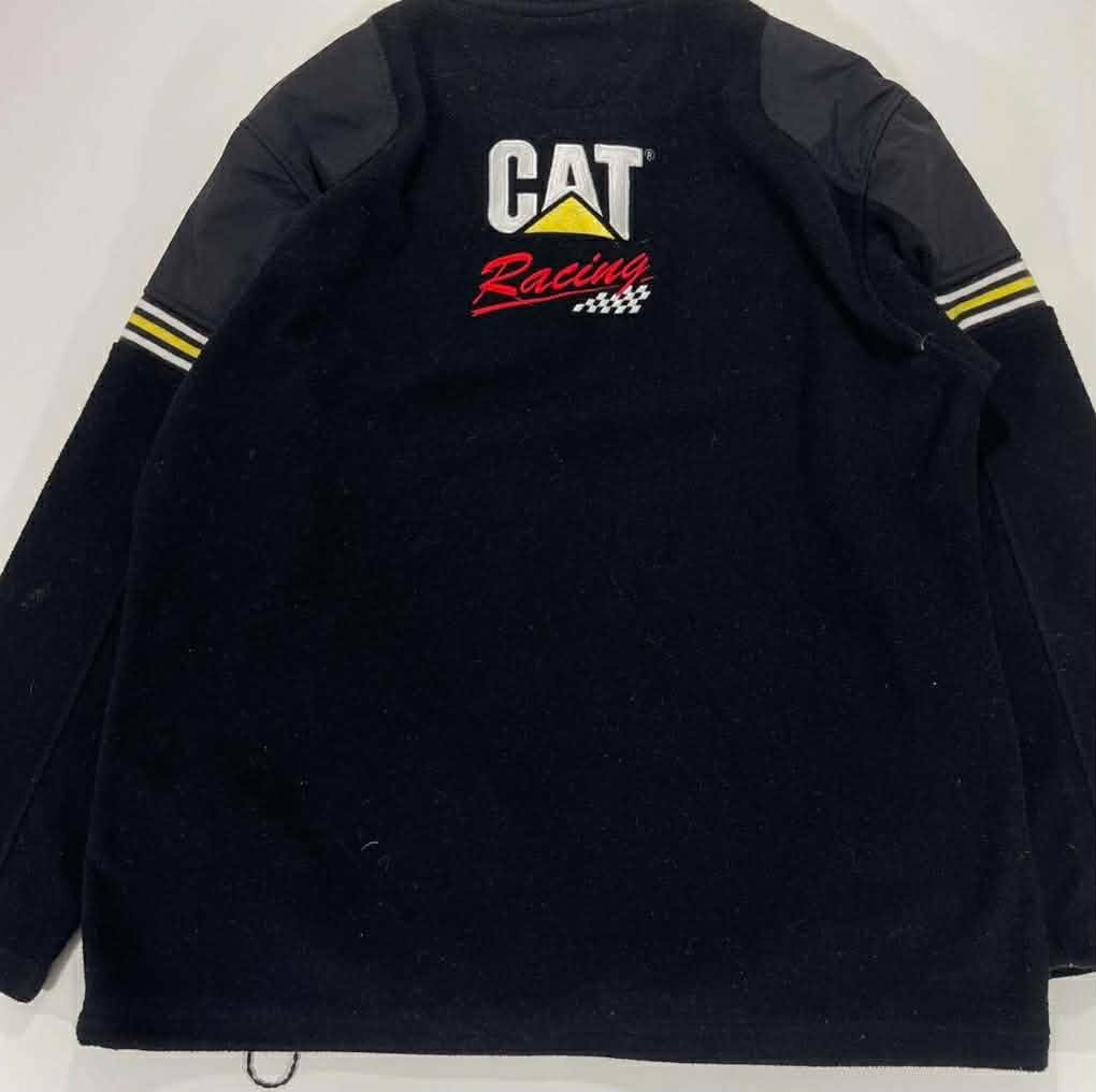 VINTAGE FORD CAT RACING BLACK FLEECE QUARTER ZIP