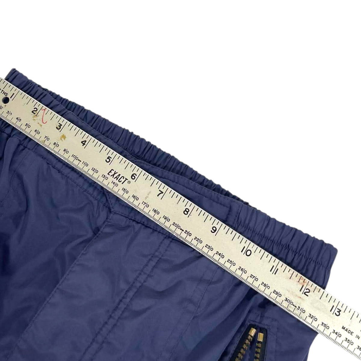 Y2K NAVY BLUE BAGGY TRACK PANTS (S)