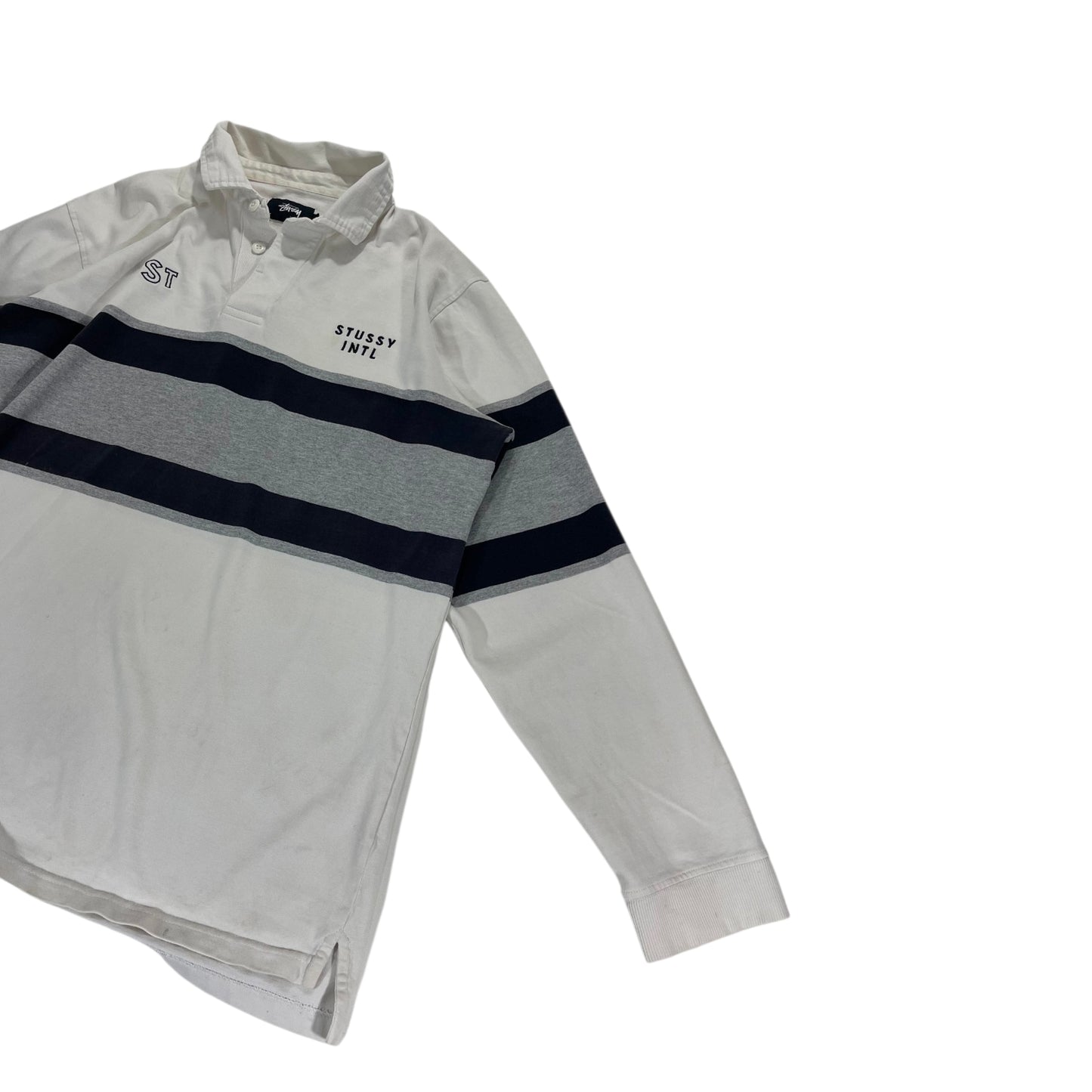TRASHED STÜSSY RUGBY POLO SHIRT (L)