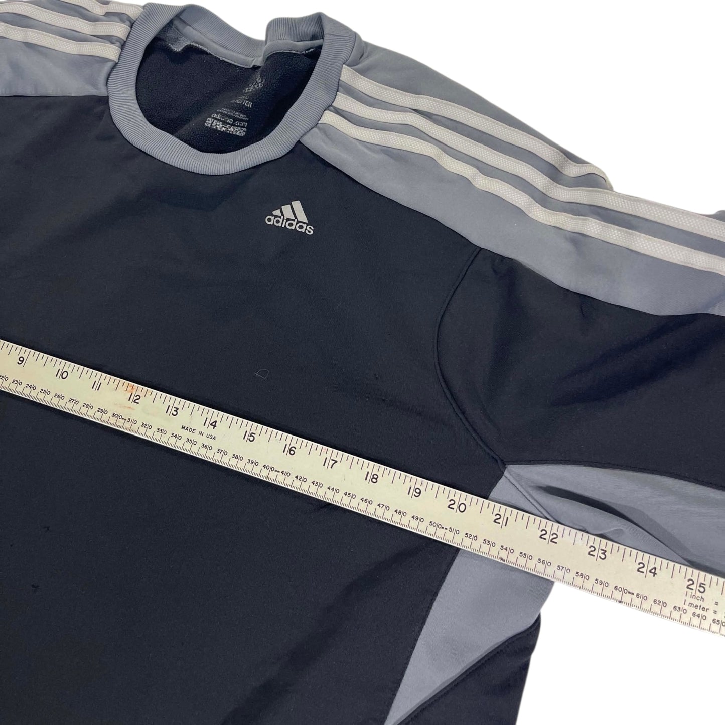 ADIDAS BLACK & GRAY POLYESTER SWEATSHIRT (L)