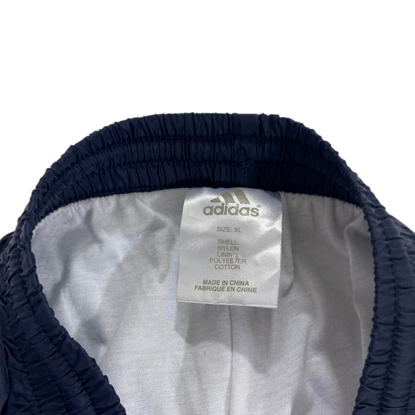 VINTAGE ADIDAS NAVY BLUE TRACK PANTS (L-XL)