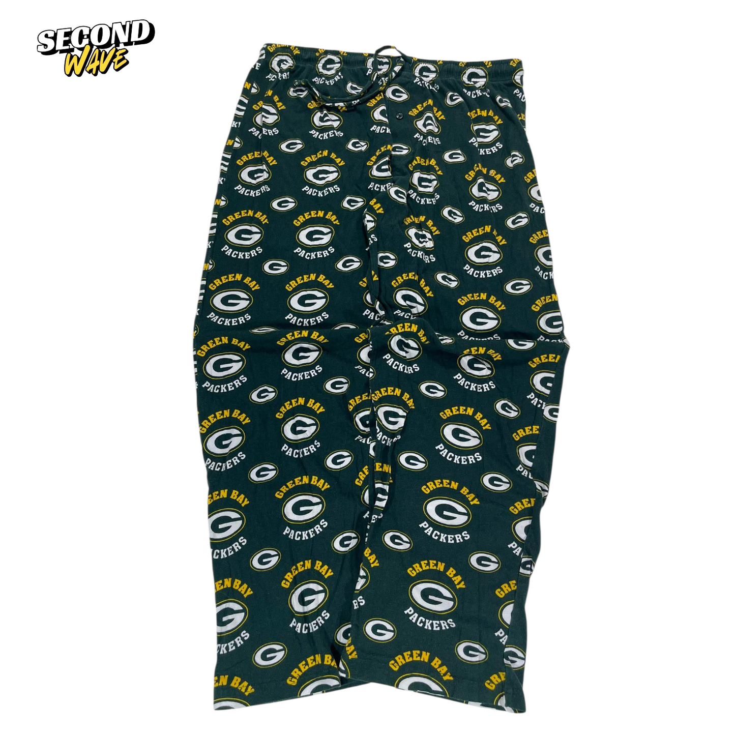 VINTAGE NFL GREEN BAY PACKERS GREEN PYJAMA BOTTOMS (XL)