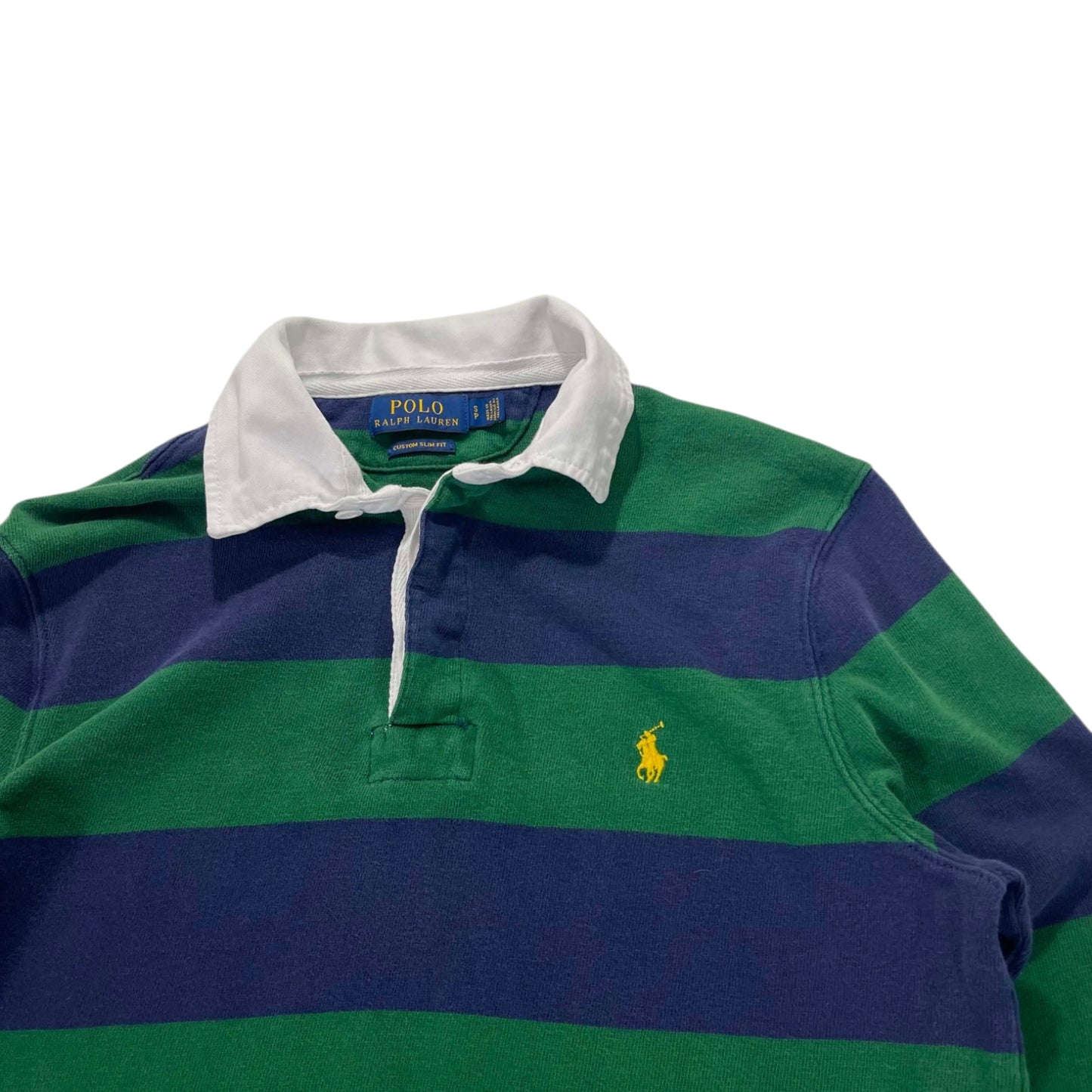 POLO RALPH LAUREN GREEN RUGBY SHIRT (S-M)